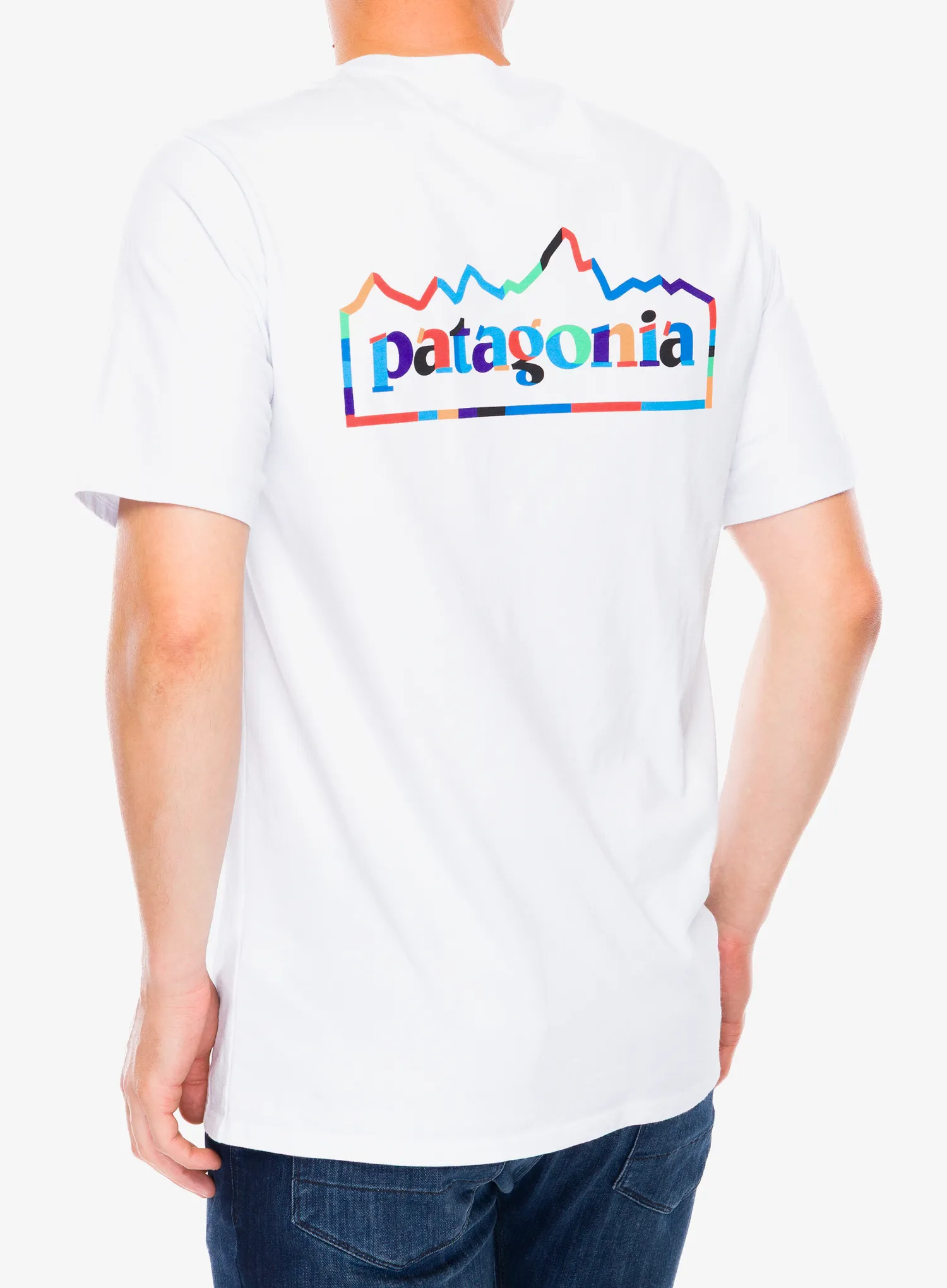 Spauda ant marškinėlių Patagonia Unity Fitz Responsibili-Tee - white