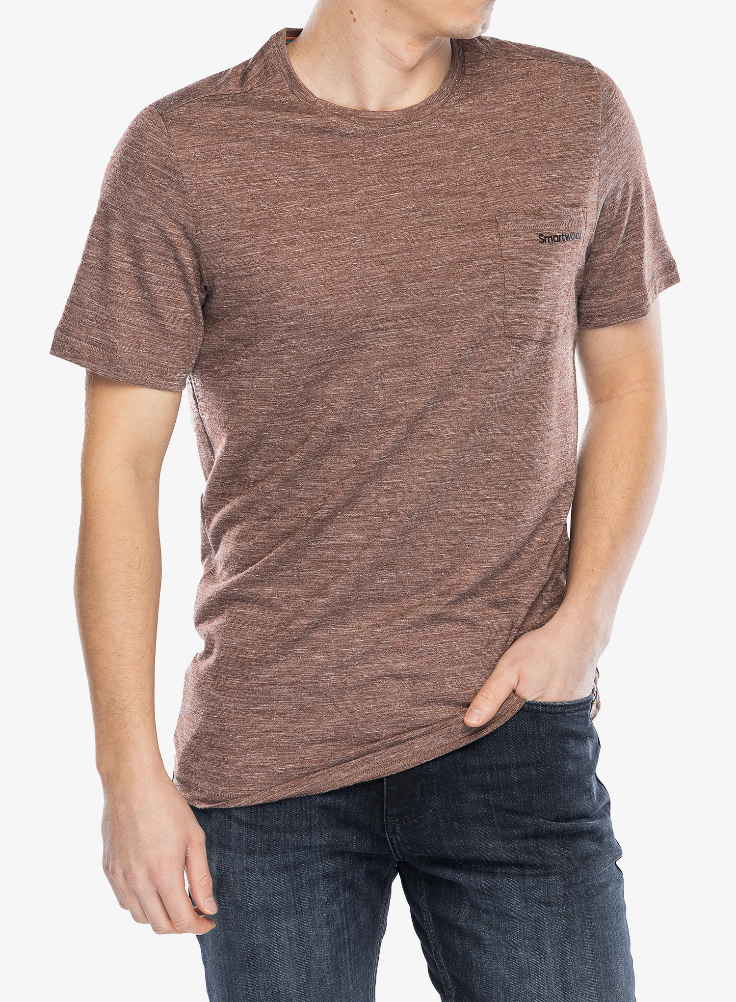 Spauda ant marškinėlių Smartwool Stag Stare Hemp Short Sleeve Graphic Tee - sable brown heather