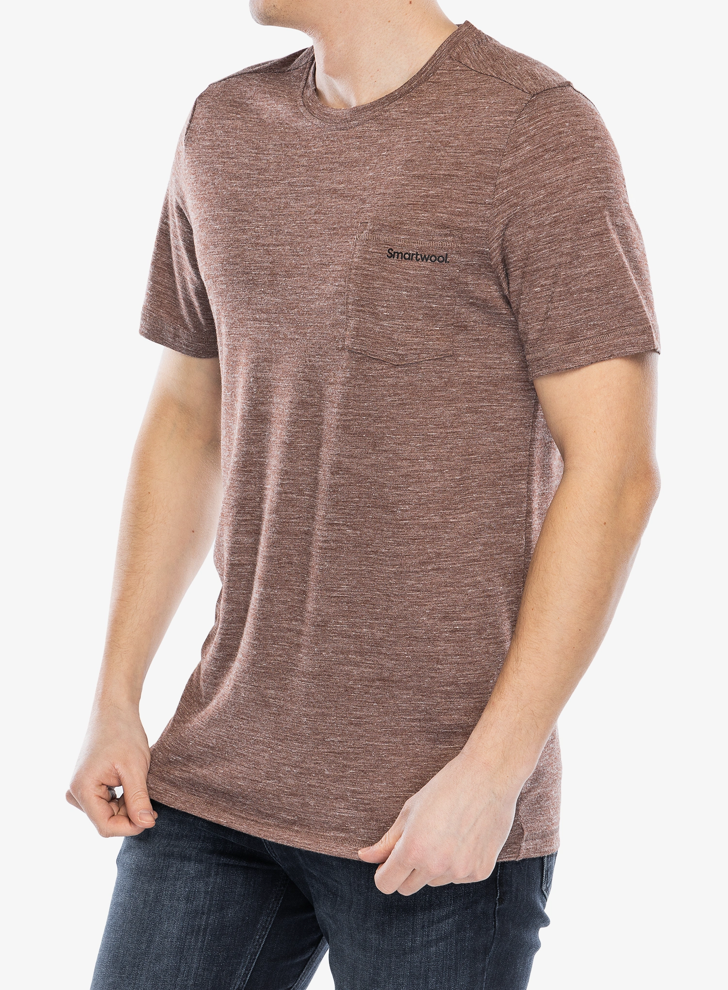 Spauda ant marškinėlių Smartwool Stag Stare Hemp Short Sleeve Graphic Tee - sable brown heather