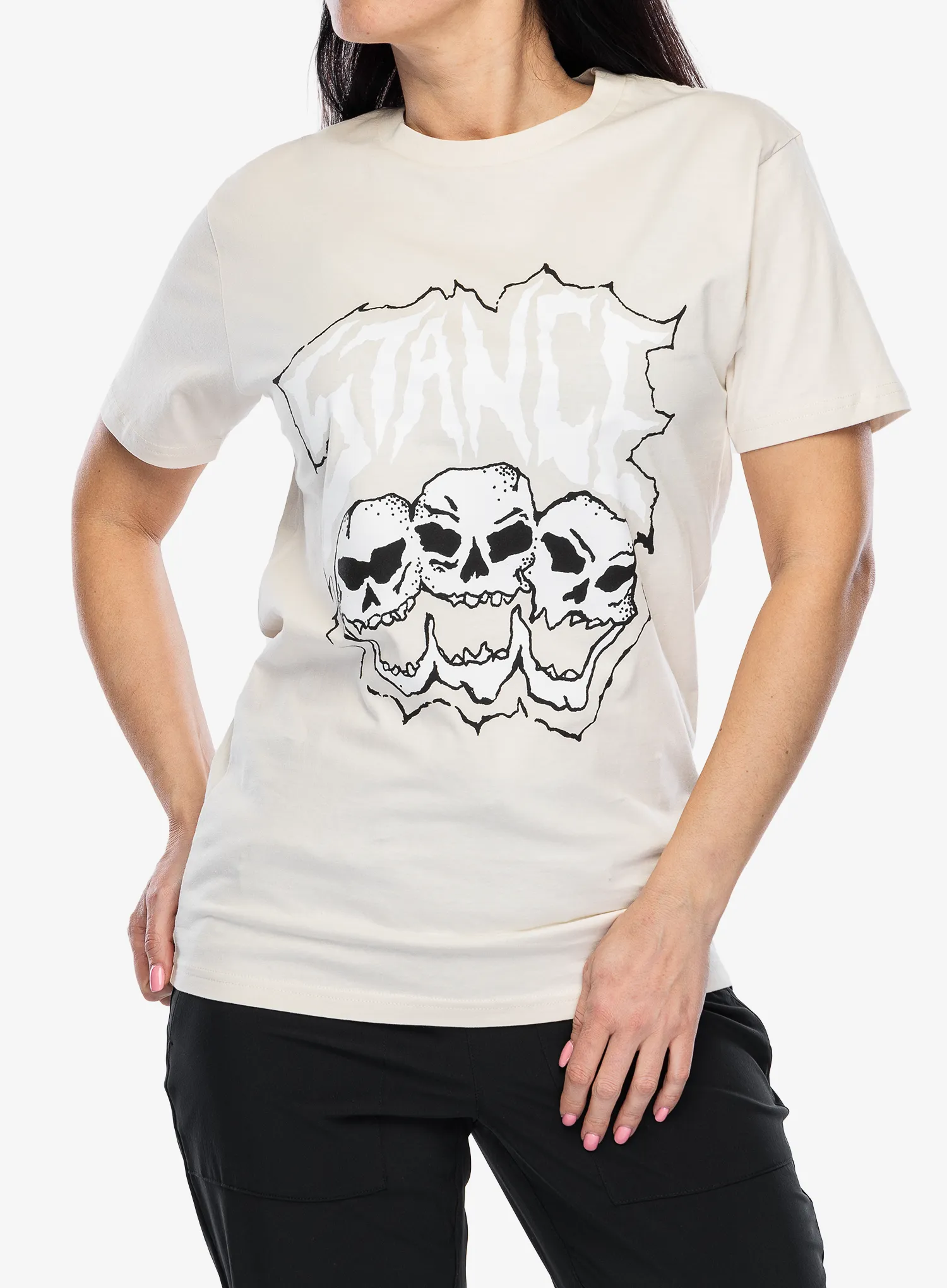 Spauda ant marškinėlių Stance Triple Threat SS - vintage white