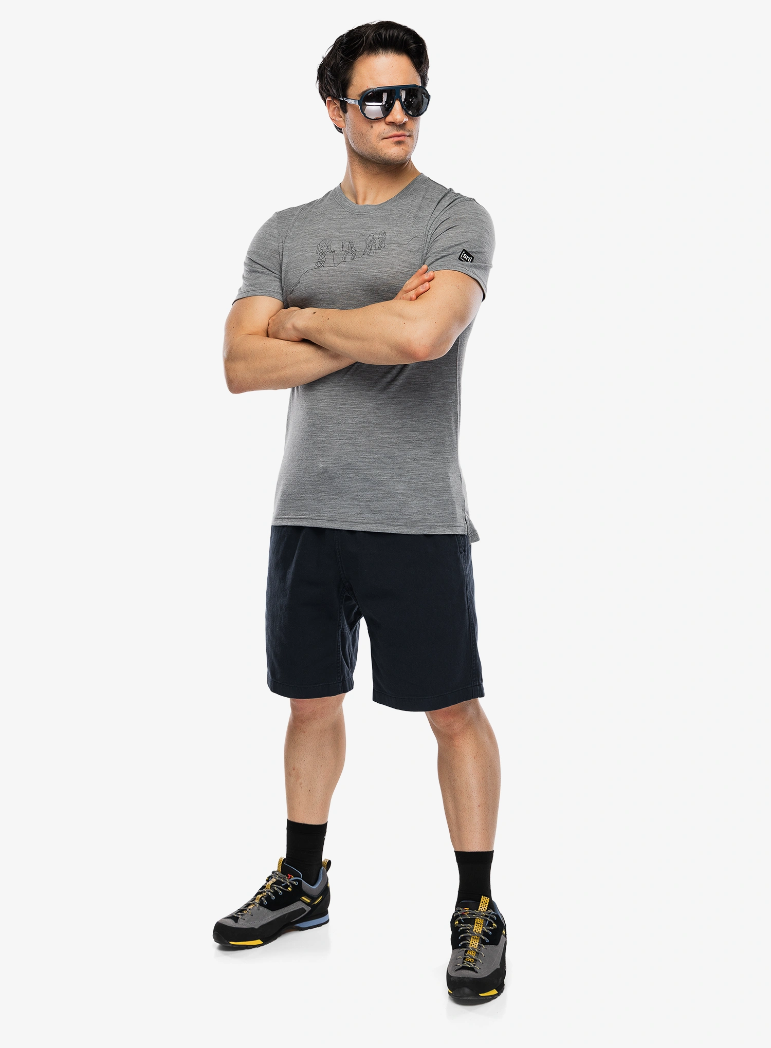Spauda ant marškinėlių Super.natural Hiking Tee - c.mere grey mel/c.mere gry mel