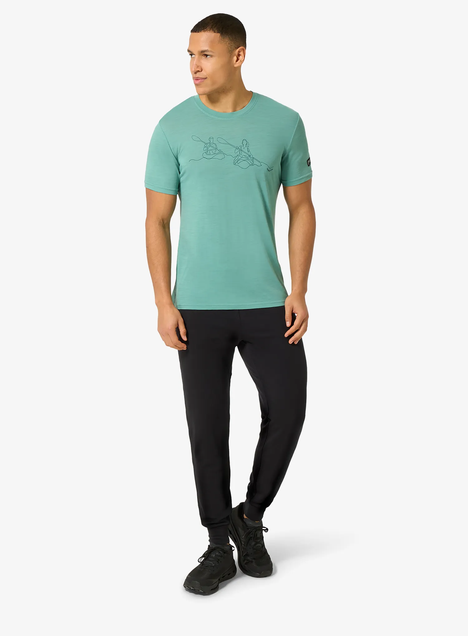Spauda ant marškinėlių Super.natural Kanulines Tee - lagoon green/blueberry