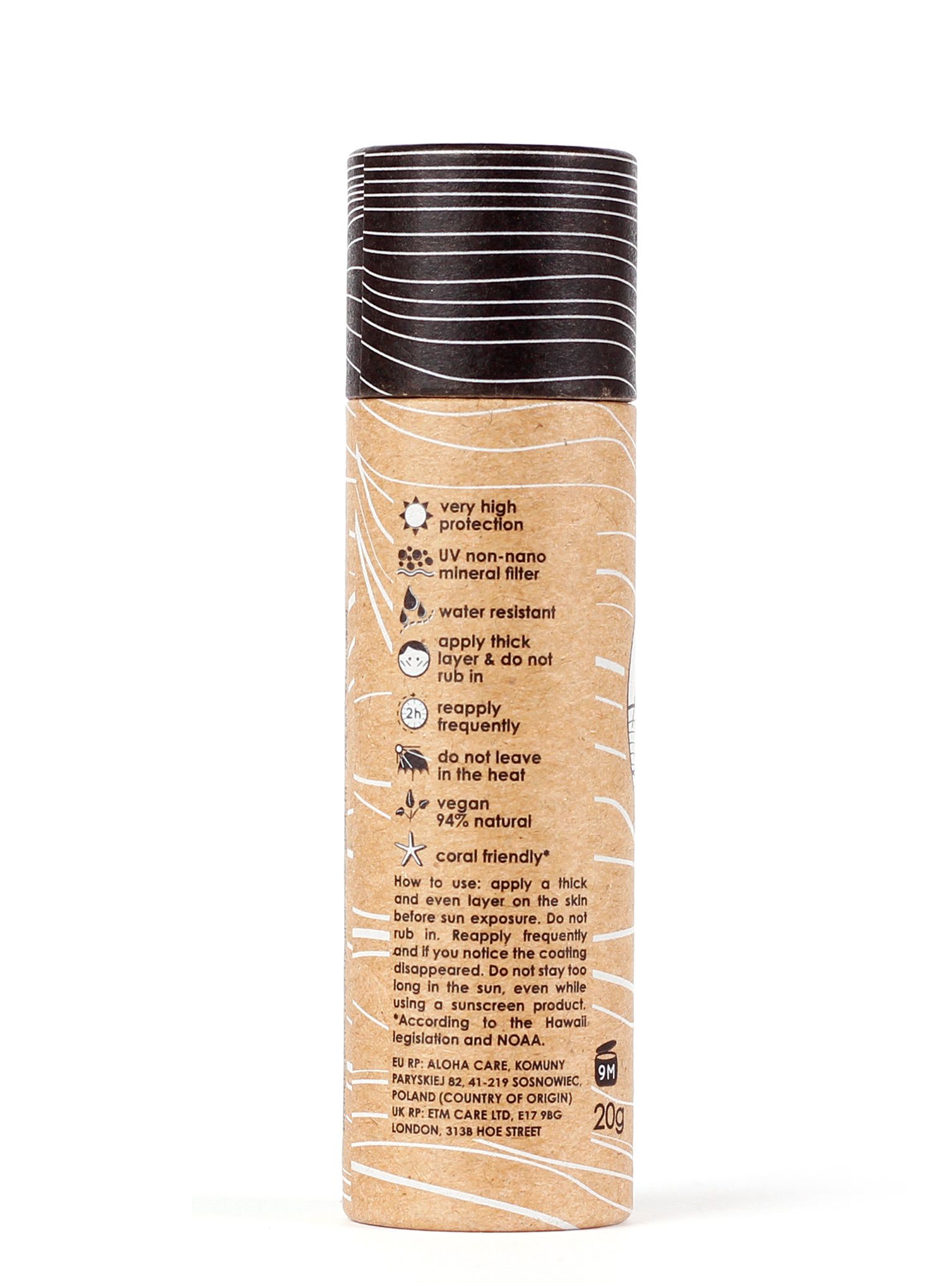 Kremas su filtru Aloha Care Aloha Sun Stick SPF 50+ 20 g - blue