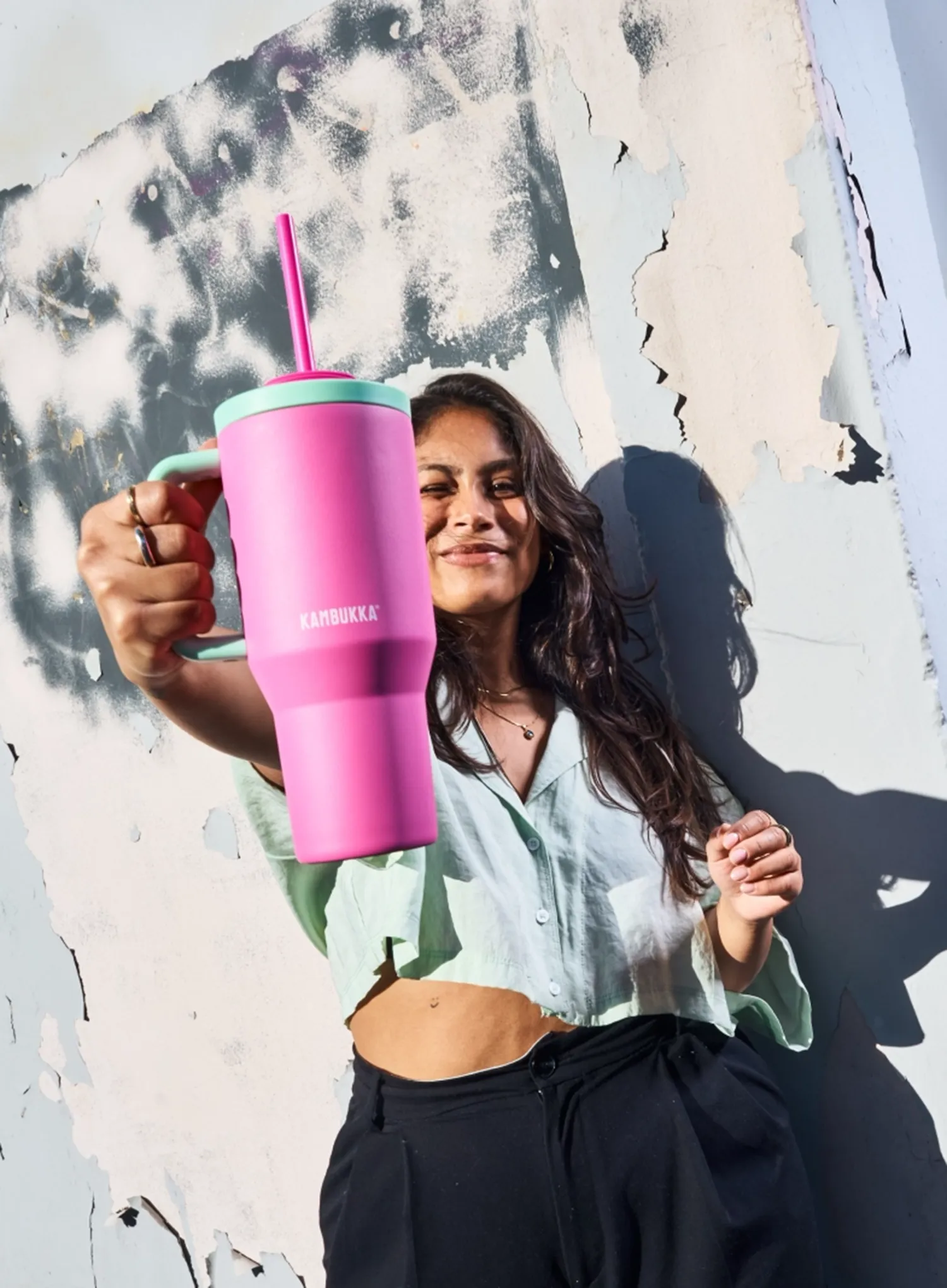 Termo gertuvė Kambukka Rio Tumbler 950 ml - bubblegum mint 