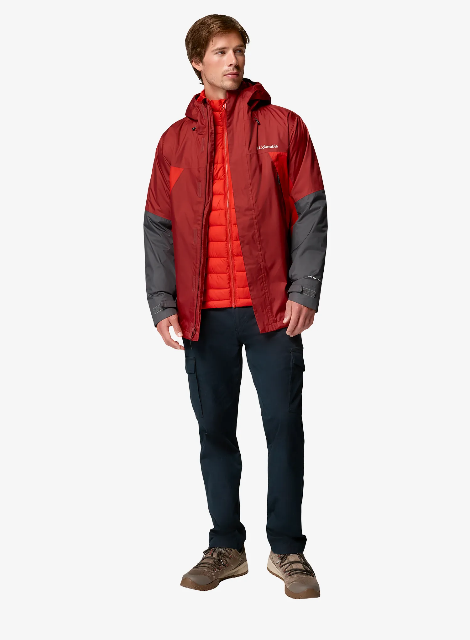 Striukė 3in1 Columbia Inner Limits Interchange Jacket - red oxide/super sonic/shark