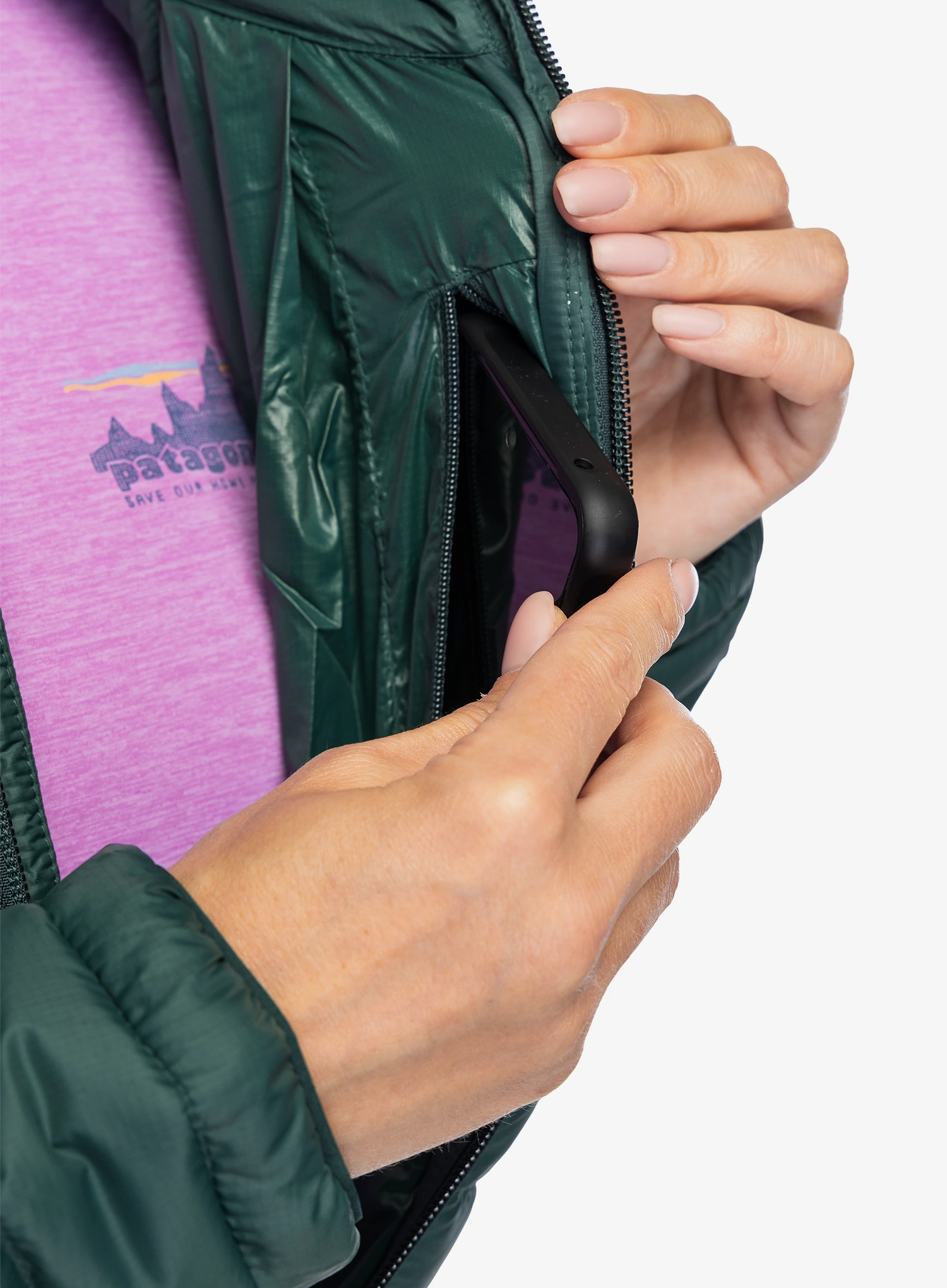 Moteriška striukė Patagonia Down Sweater Hoody - cascade green