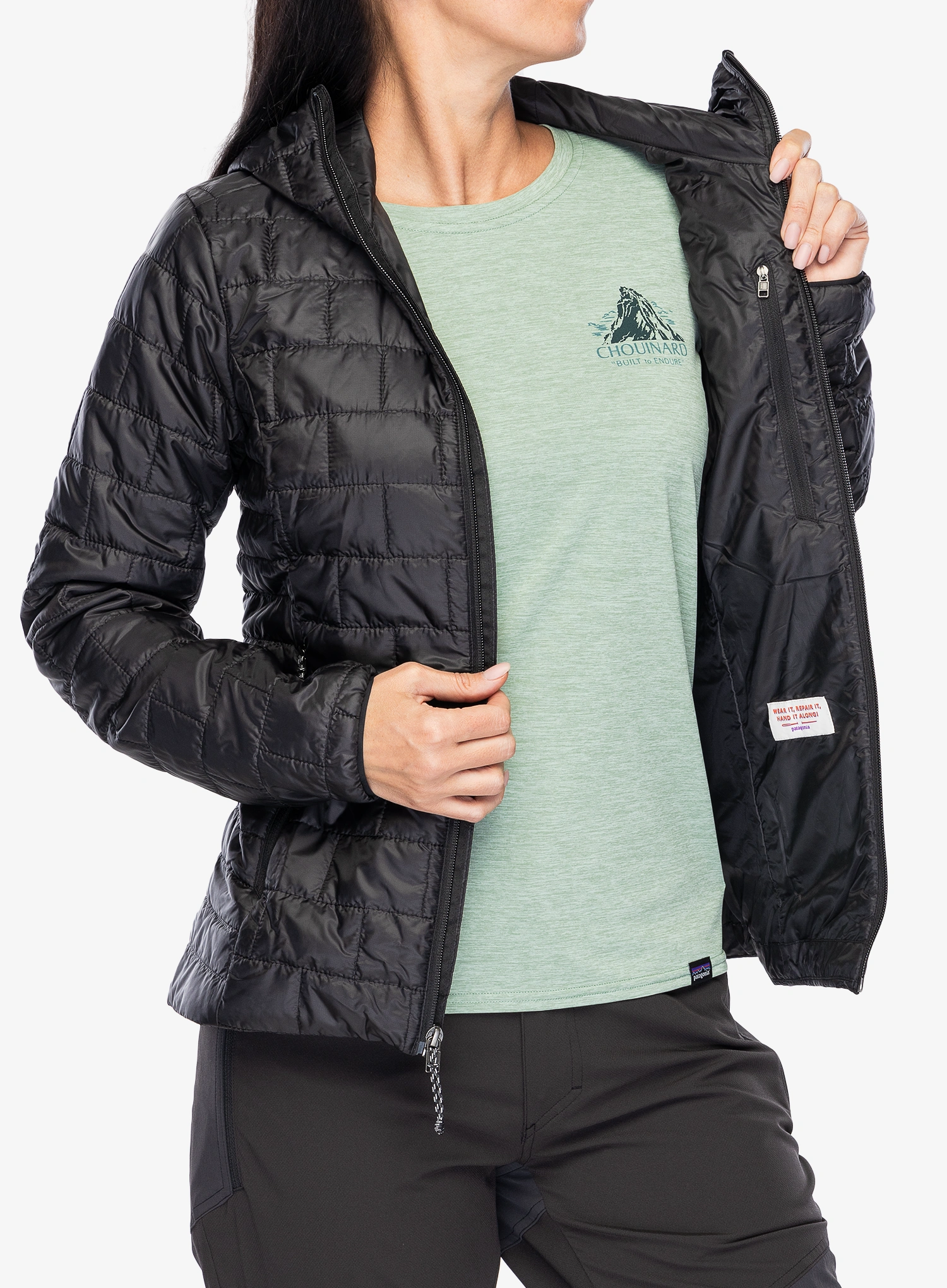 Moteriška striukė Patagonia Nano Puff Hoody - black/black/black
