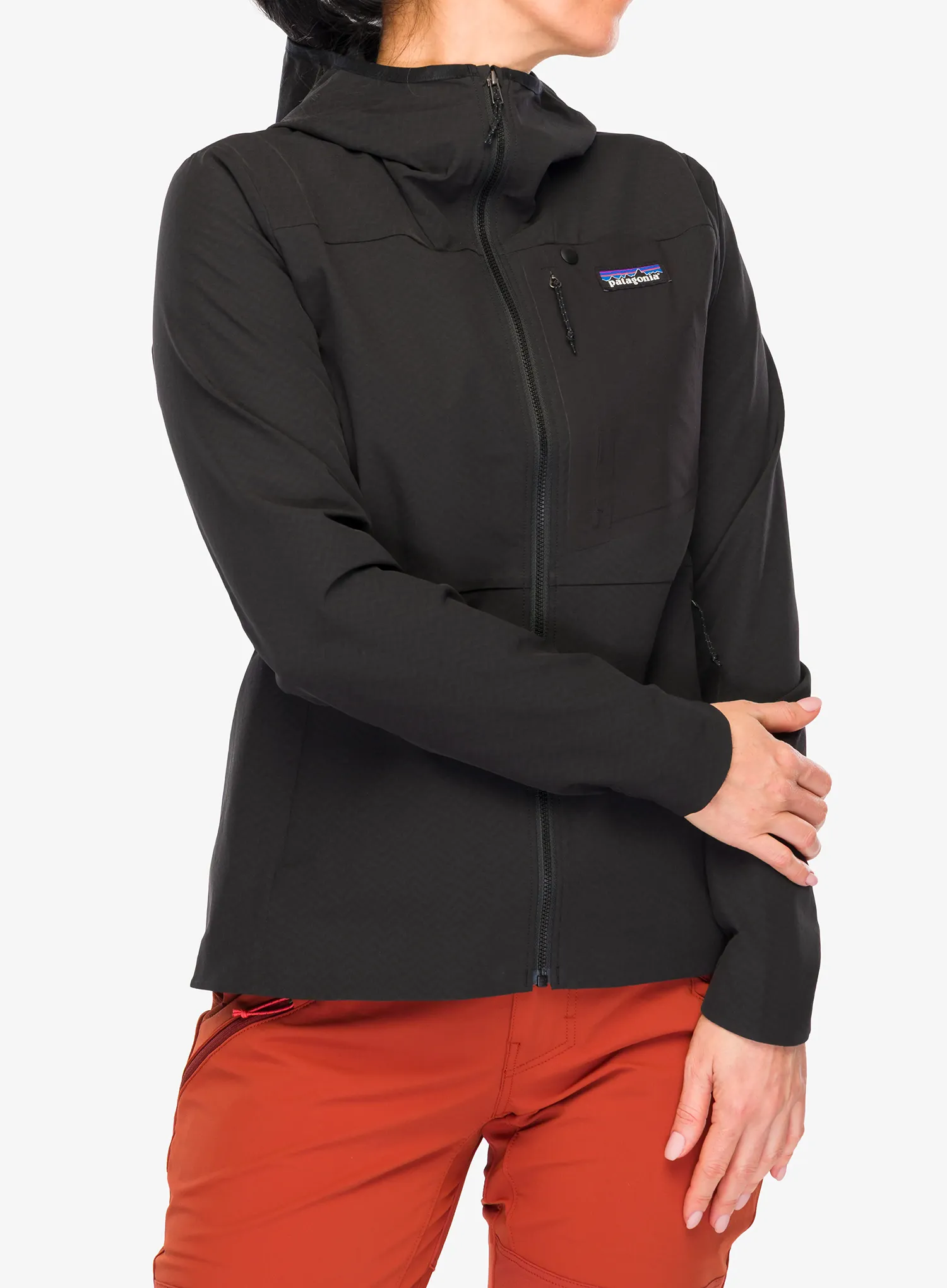 Moteriška striukė Patagonia R1 CrossStrata Hoody - black