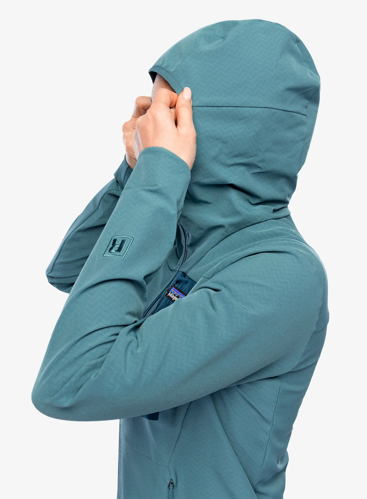 Moteriška striukė Patagonia R1 CrossStrata Hoody - wetland blue