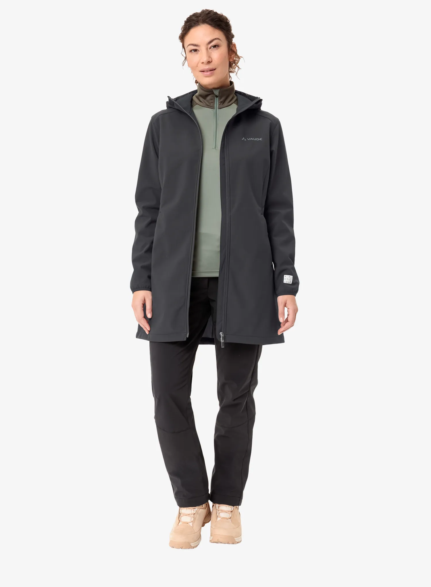 Moteriška striukė Vaude Moena Softshell Parka - phantom black