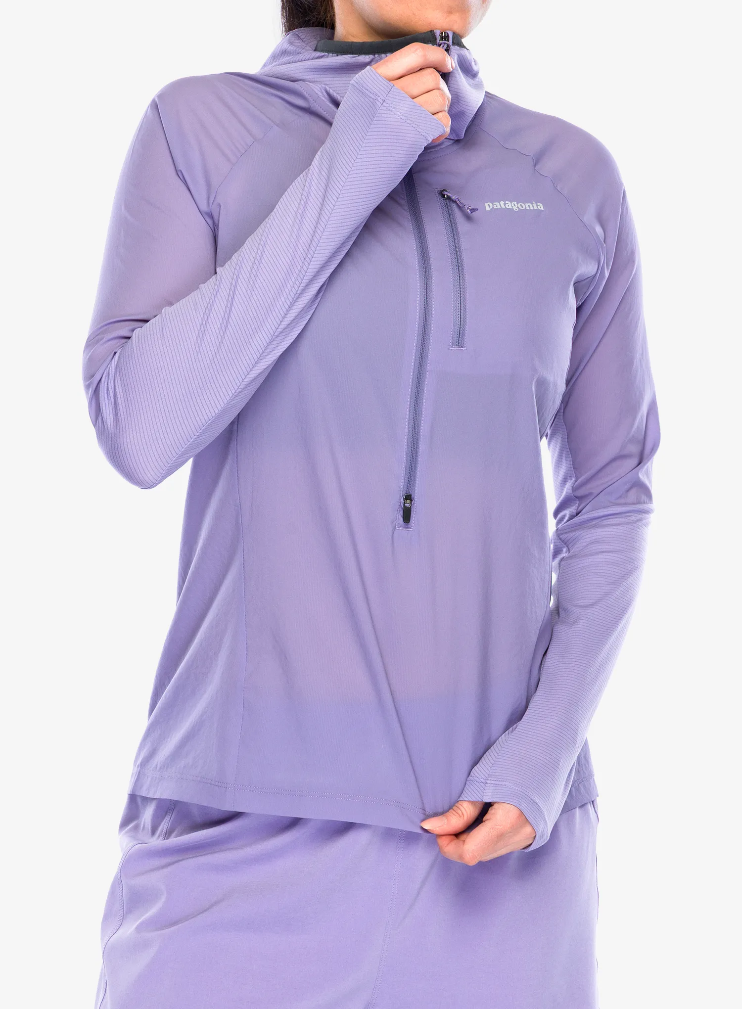 Bėgimo striukė moterims Patagonia Airshed Pro Pullover - concrete purple