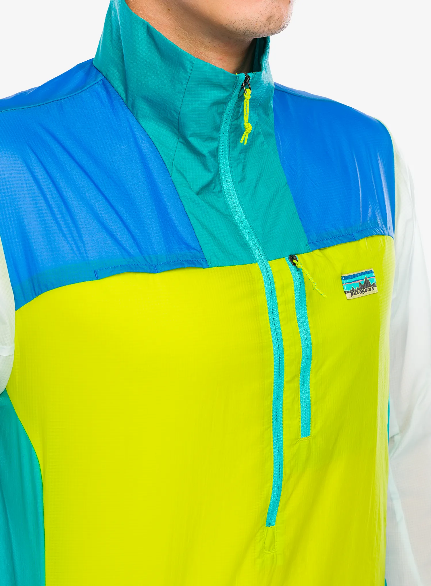 Bėgiojimo striukė Patagonia Houdini Stash 1/2 Zip Pullover - phosphorus green