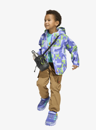 Vaikiška striukė adidas TERREX Minecraft Climaproof Rain Jacket - violet to/cobalt blue/luc lime