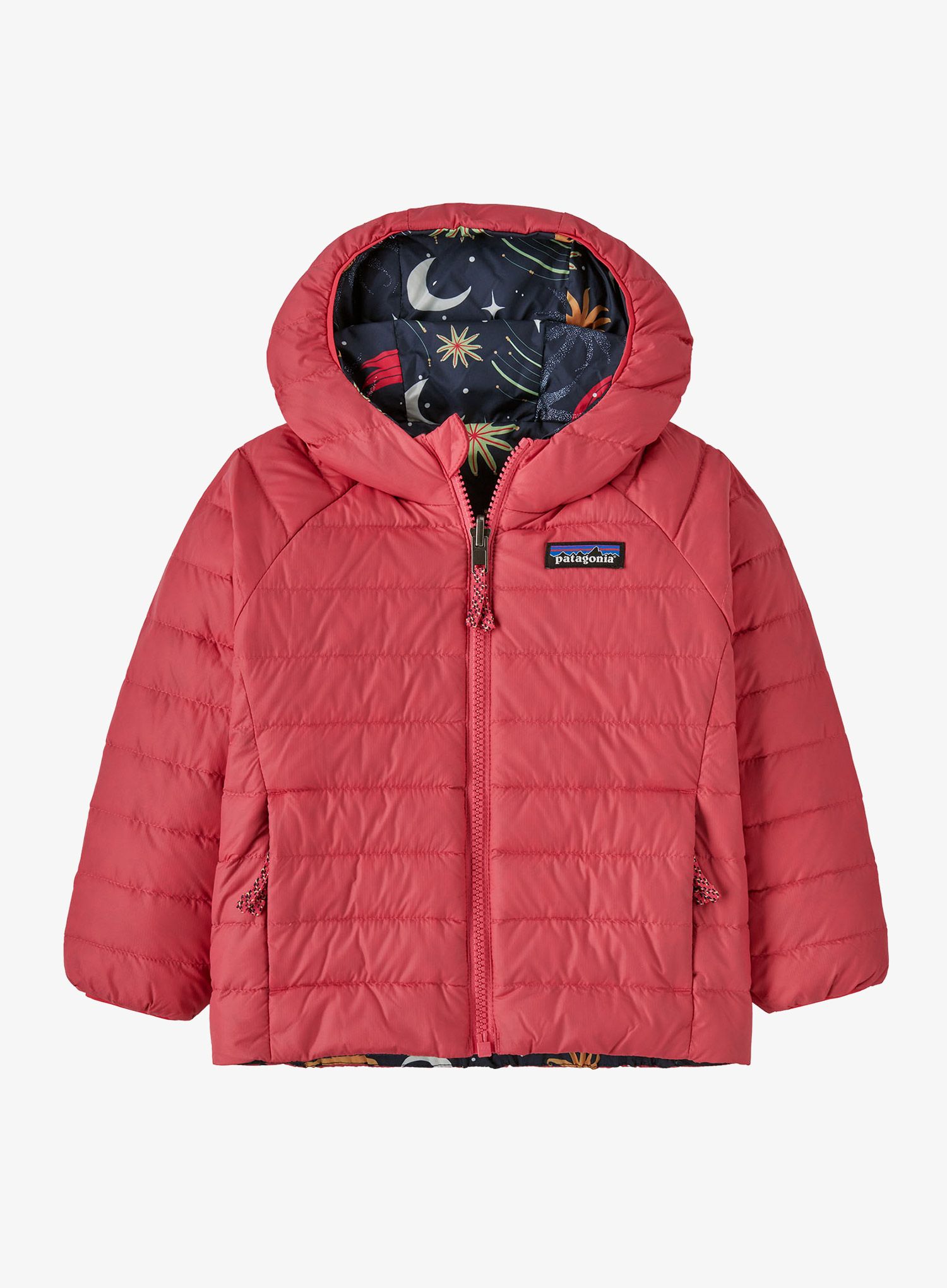 Vaikiška striukė Patagonia Baby Reversible Down Sweater Hoody - cosmic sea/new navy