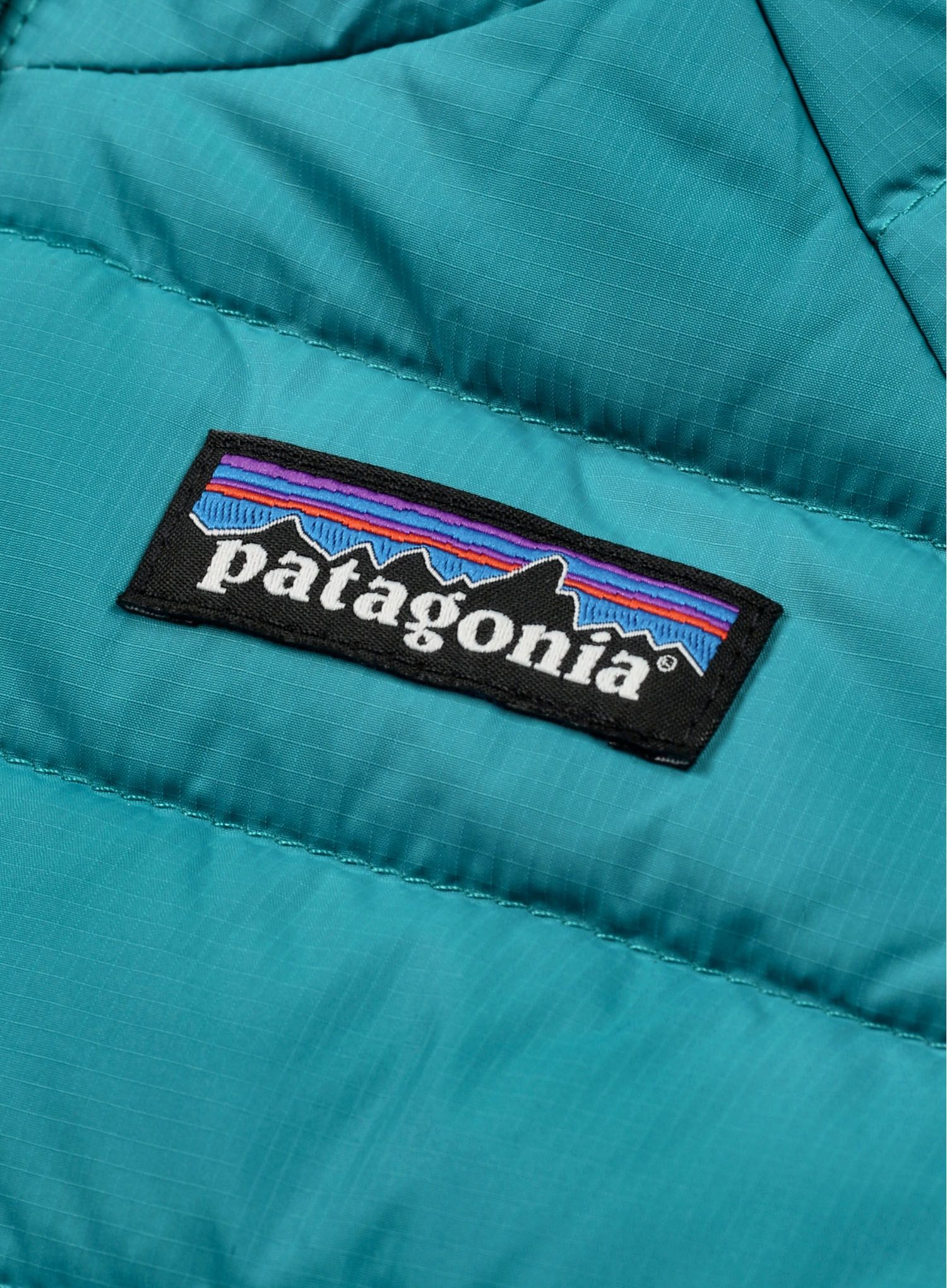 Vaikiška striukė Patagonia Baby Reversible Down Sweater Hoody - frontera/passage blue