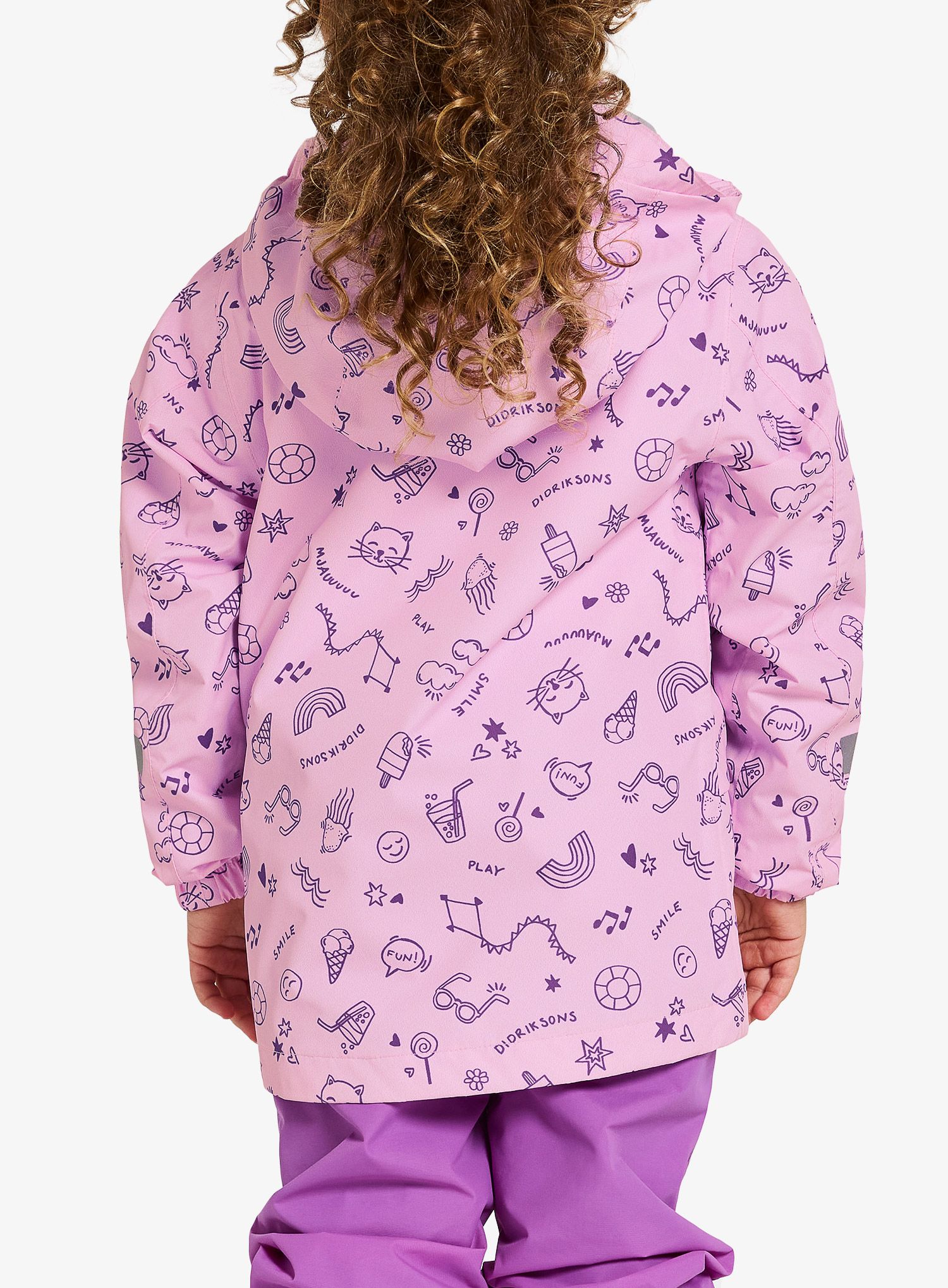 Striukė mergaitėms Didriksons Norma Print Jacket 3 - doodle orchid pink