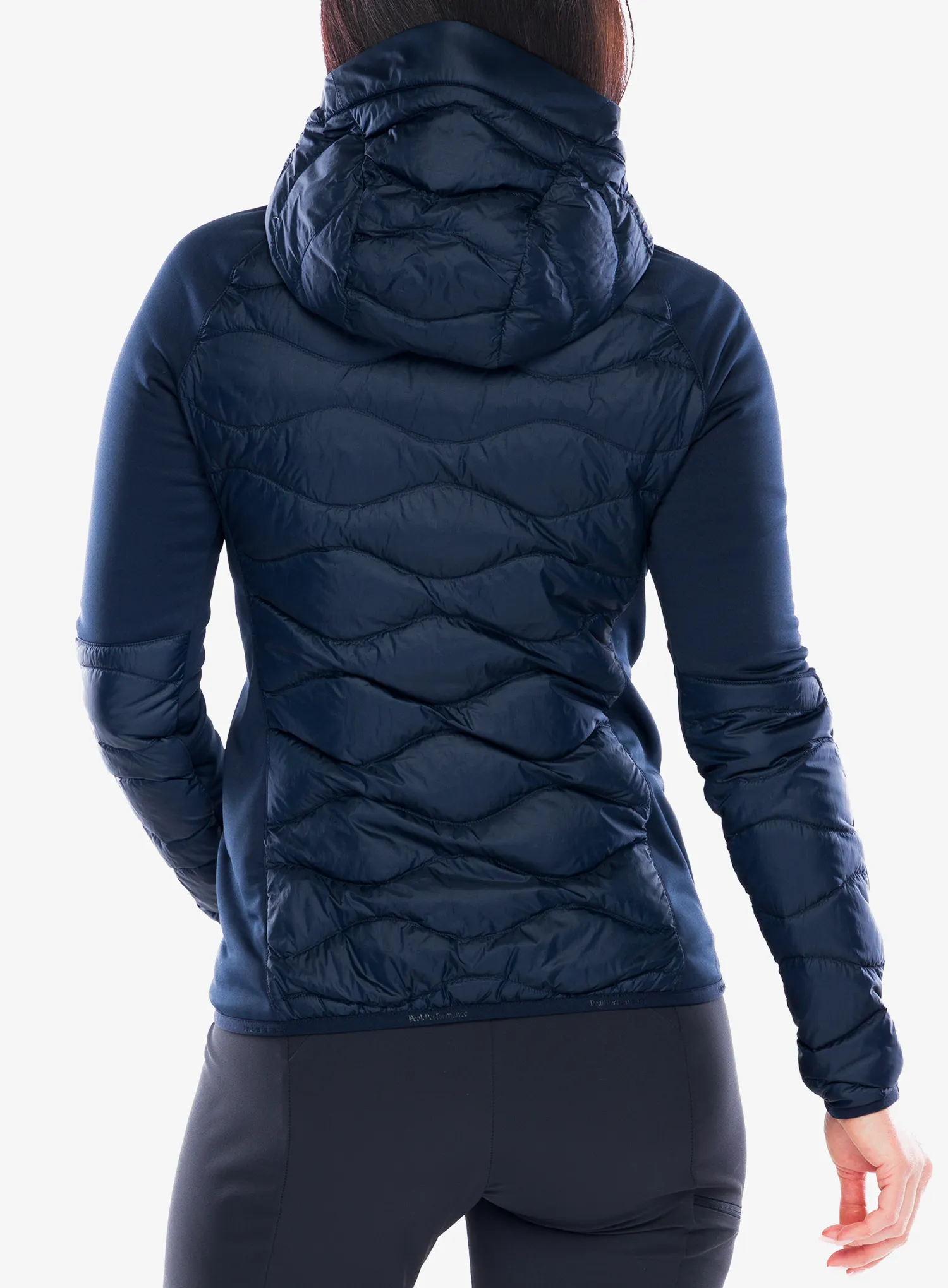 Moteriška striukė Peak Performance Helium Down Hybrid Hood - blue shadow