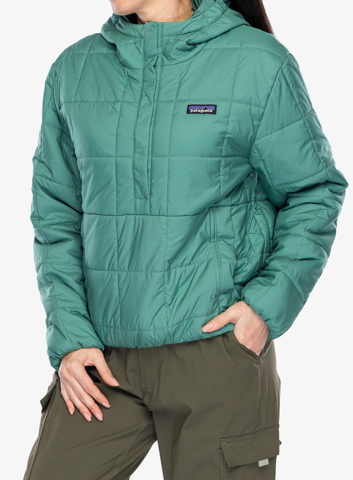 Šilta moteriška striukė Patagonia Light Gust Hooded P/O - heartleaf green