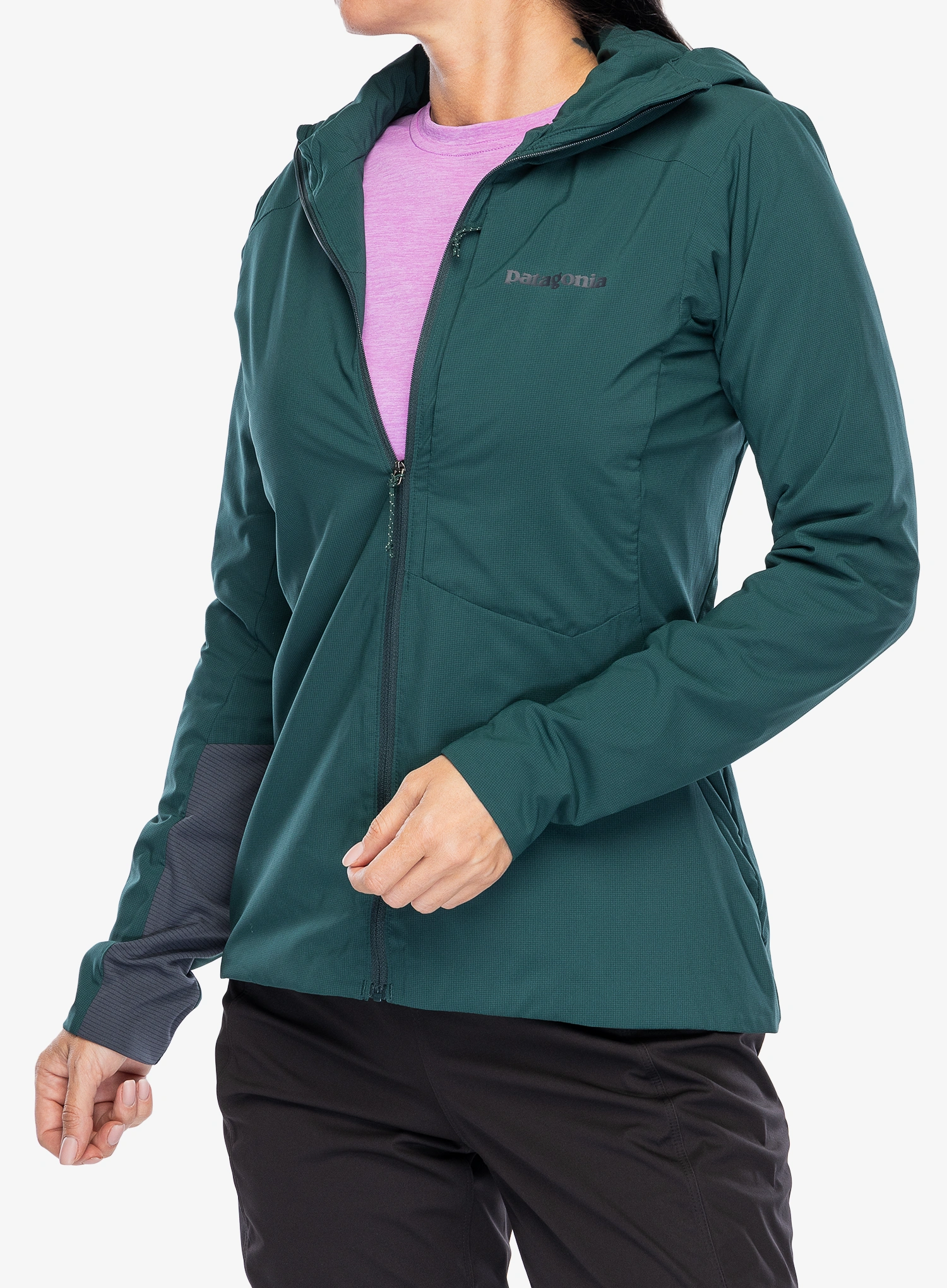 Šilta moteriška striukė Patagonia Nano-Air Ultralight Full-Zip Hoody - cascade green/green