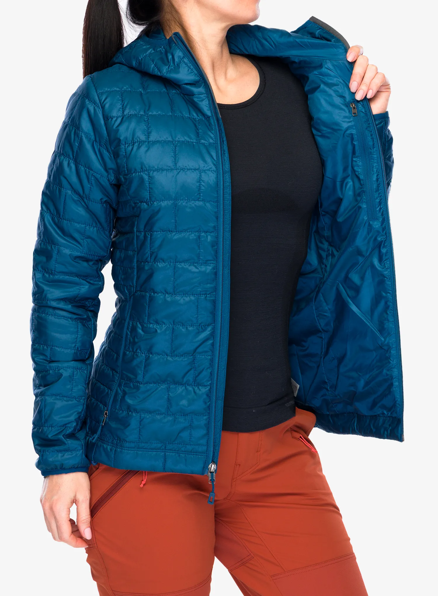Šilta moteriška striukė Patagonia Nano Puff Hoody - lagom blue