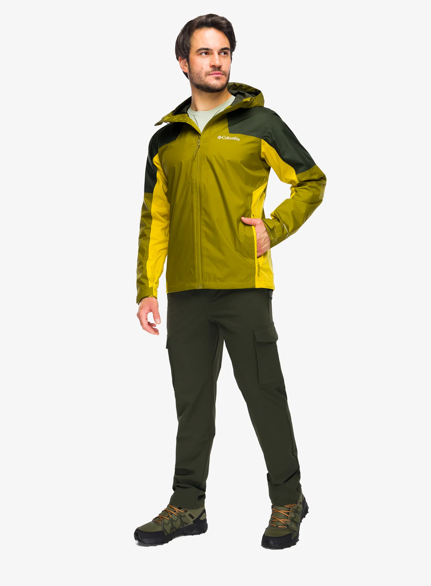 Lietaus striukė Columbia Inner Limits III Jacket - mossy green/greenscape/a.moss