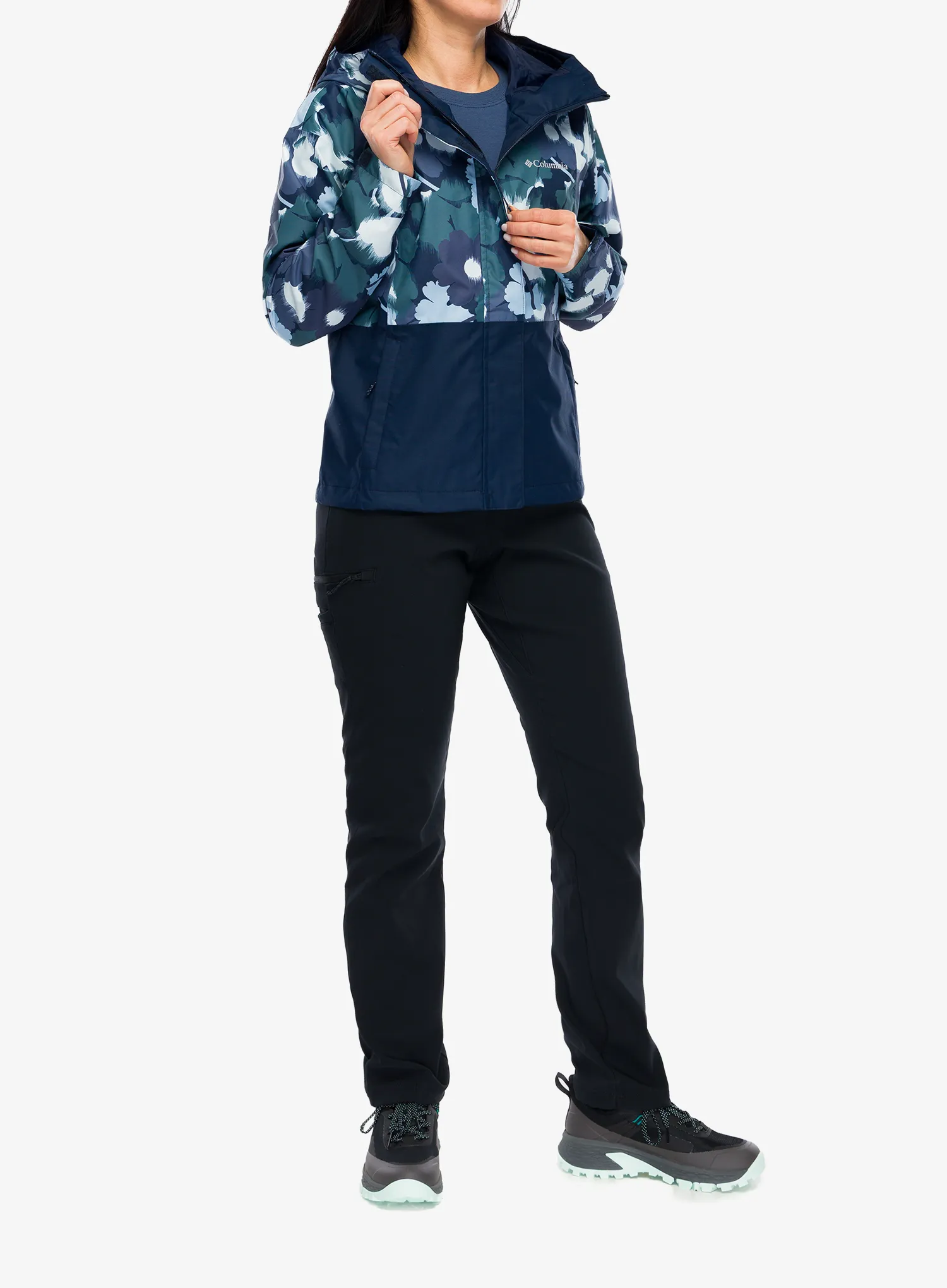 Striukė nuo lietaus moterims Columbia Hikebound Printed Jacket - collegiate navy/coll navy