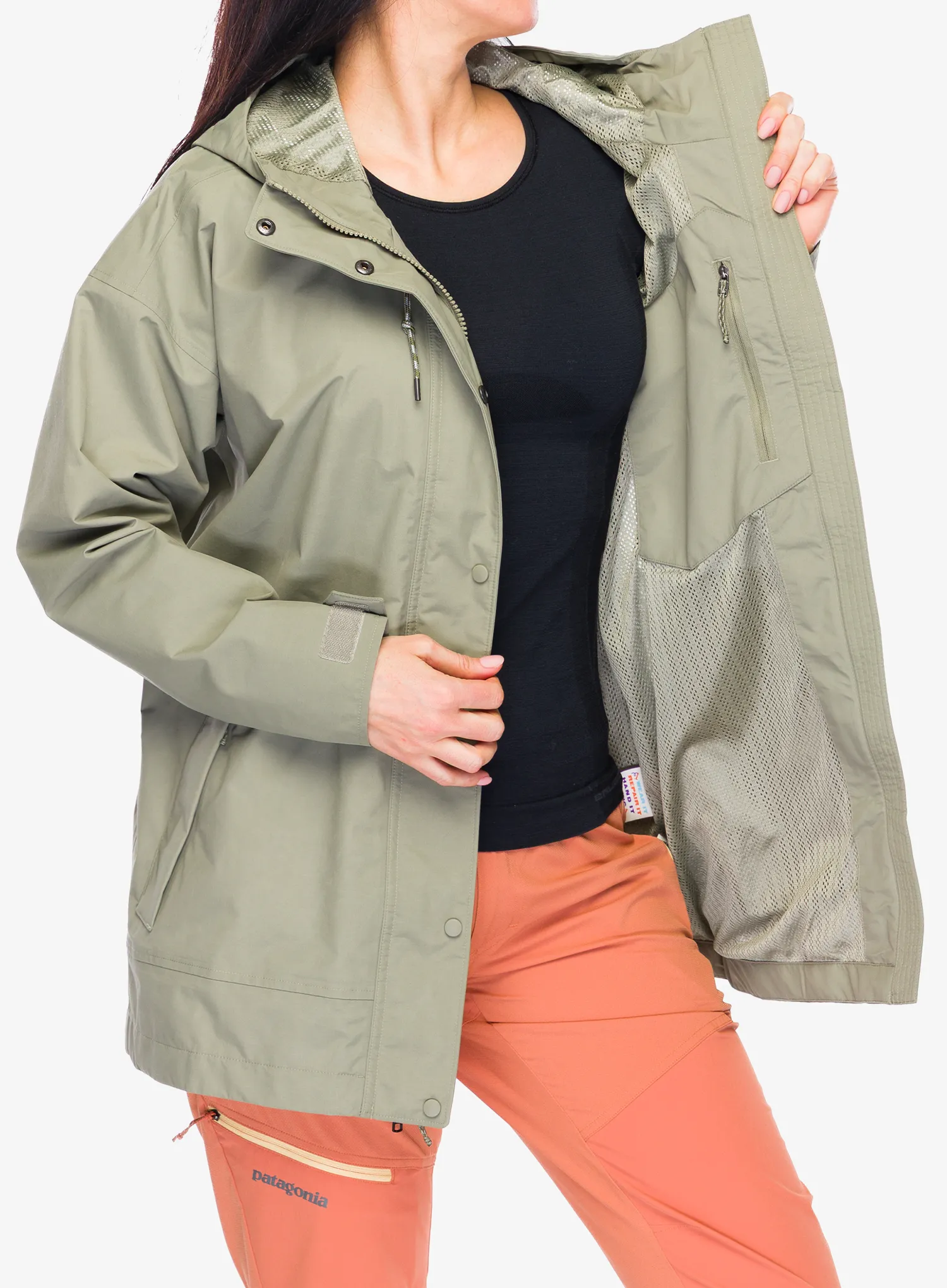 Striukė nuo lietaus moterims Patagonia Outdoor Everyday Rain Jacket - river rock green