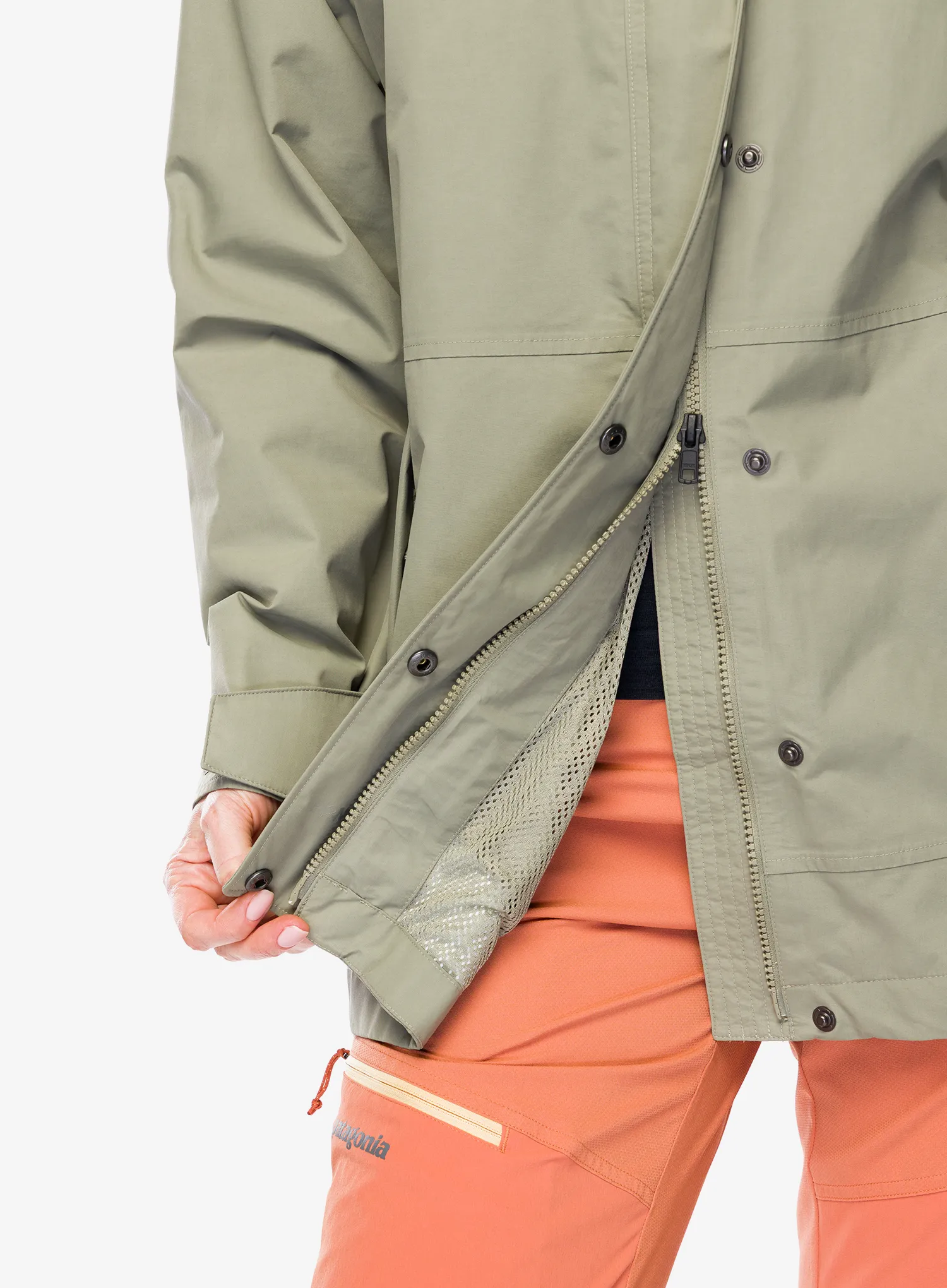 Striukė nuo lietaus moterims Patagonia Outdoor Everyday Rain Jacket - river rock green