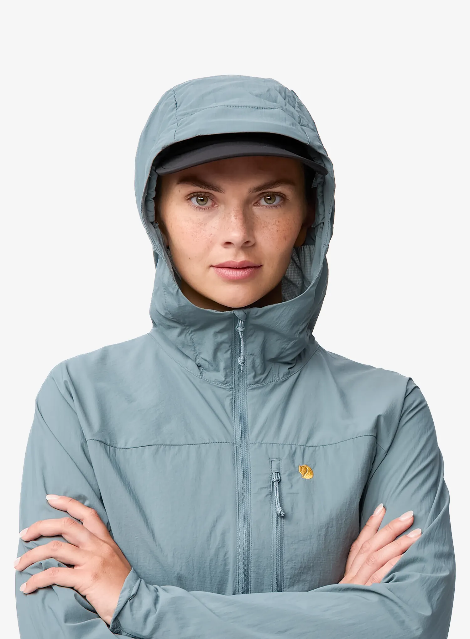 Moteriška neperpučiama striukė Fjallraven Bergtagen Windshell Jacket - nimbus blue