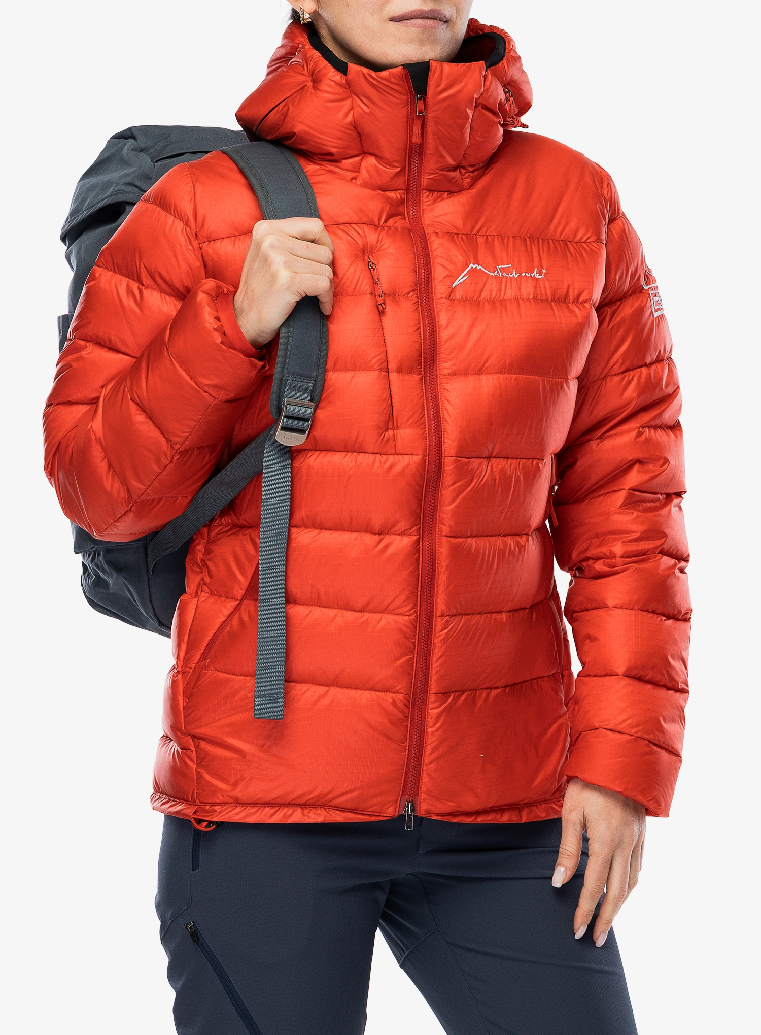 Pūkinė striukė moterims Małachowski Climber - red/red