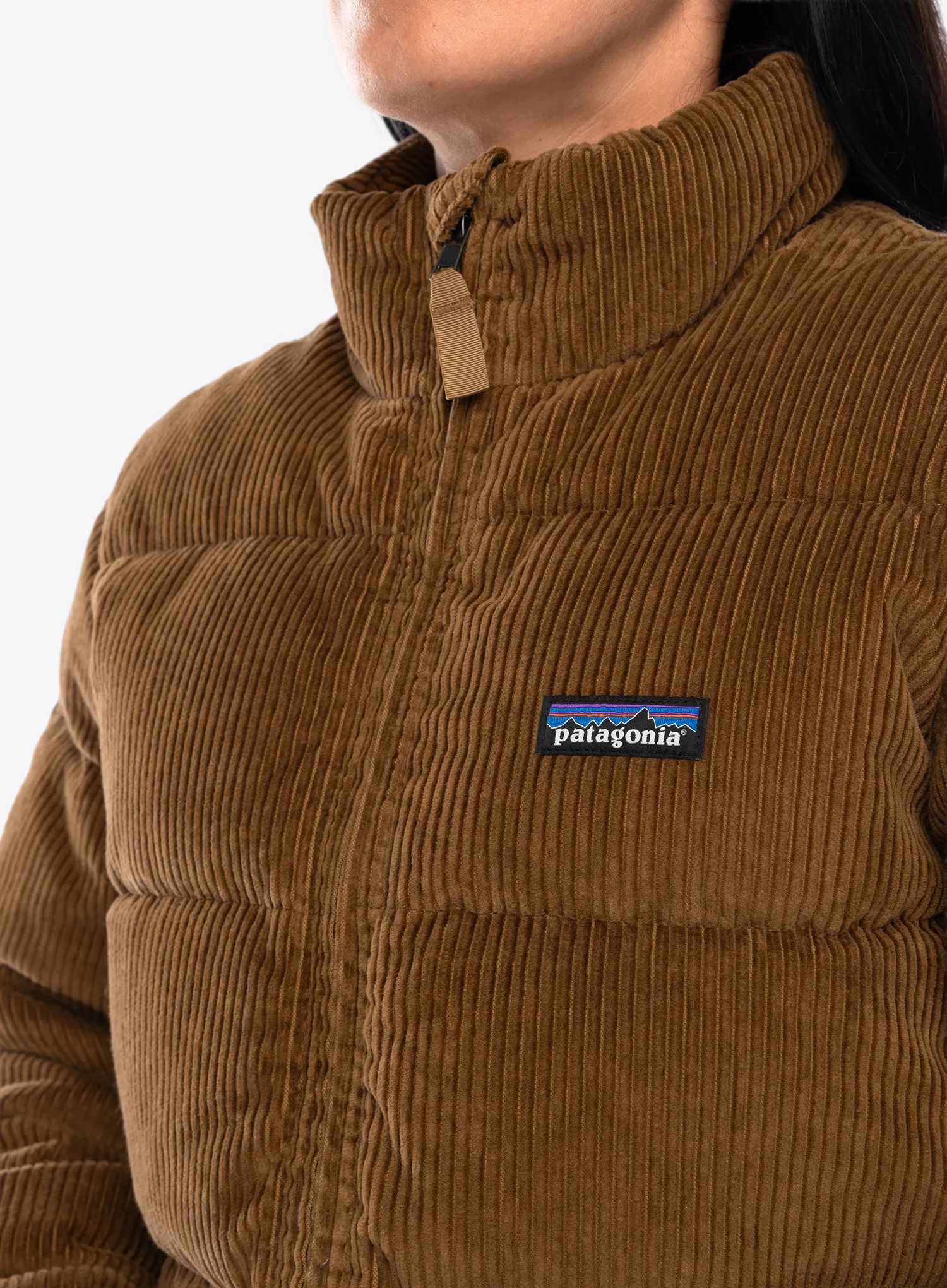 Pūkinė striukė moterims Patagonia Cord Fjord Jacket - deer brown
