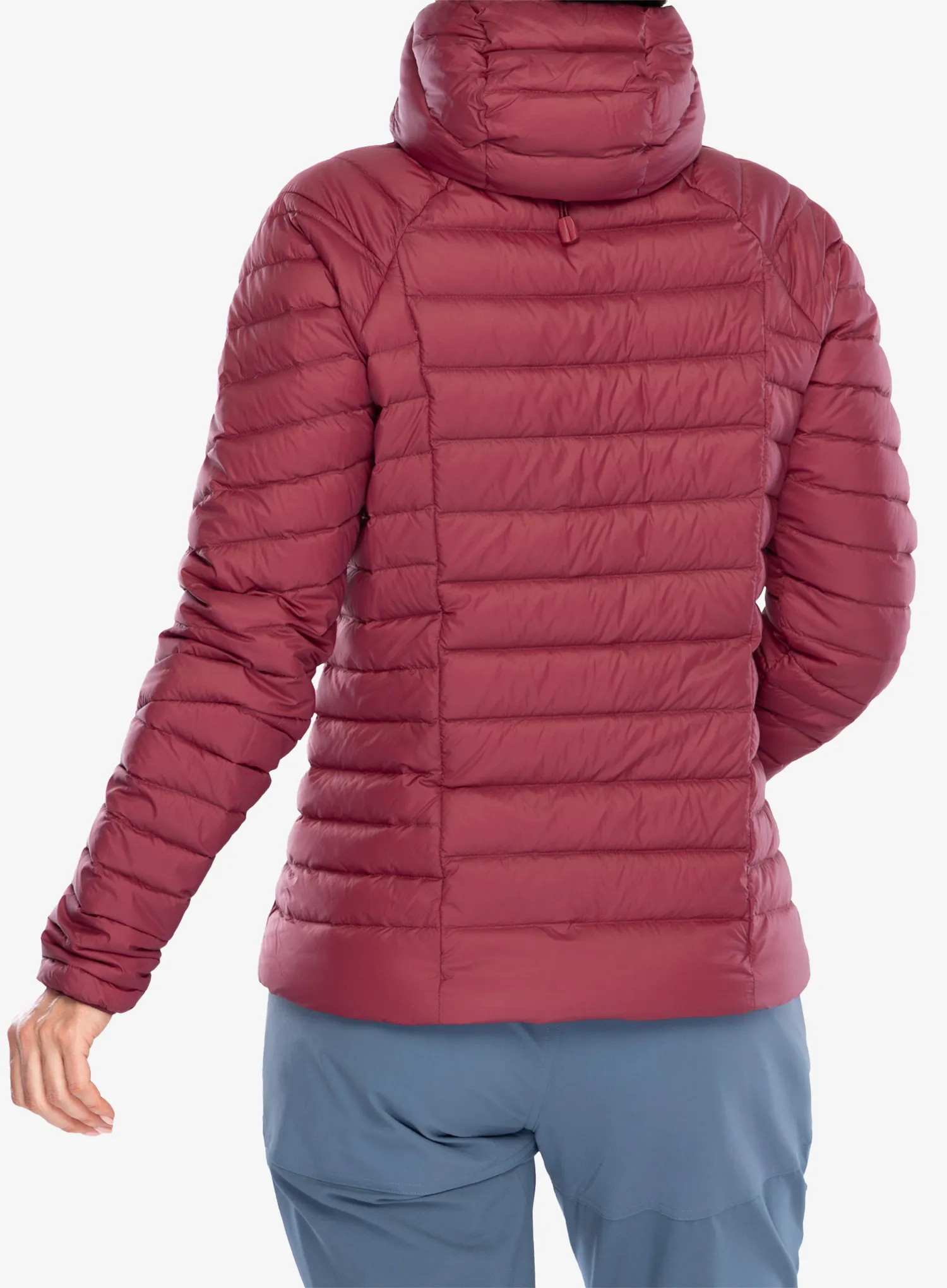 Pūkinė striukė moterims Patagonia Down Sweater Hoody - marion red
