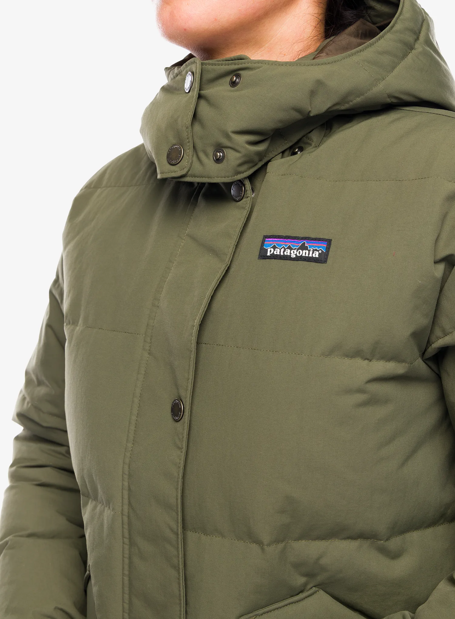 Pūkinė striukė moterims Patagonia Downdrift Jacket - basin green