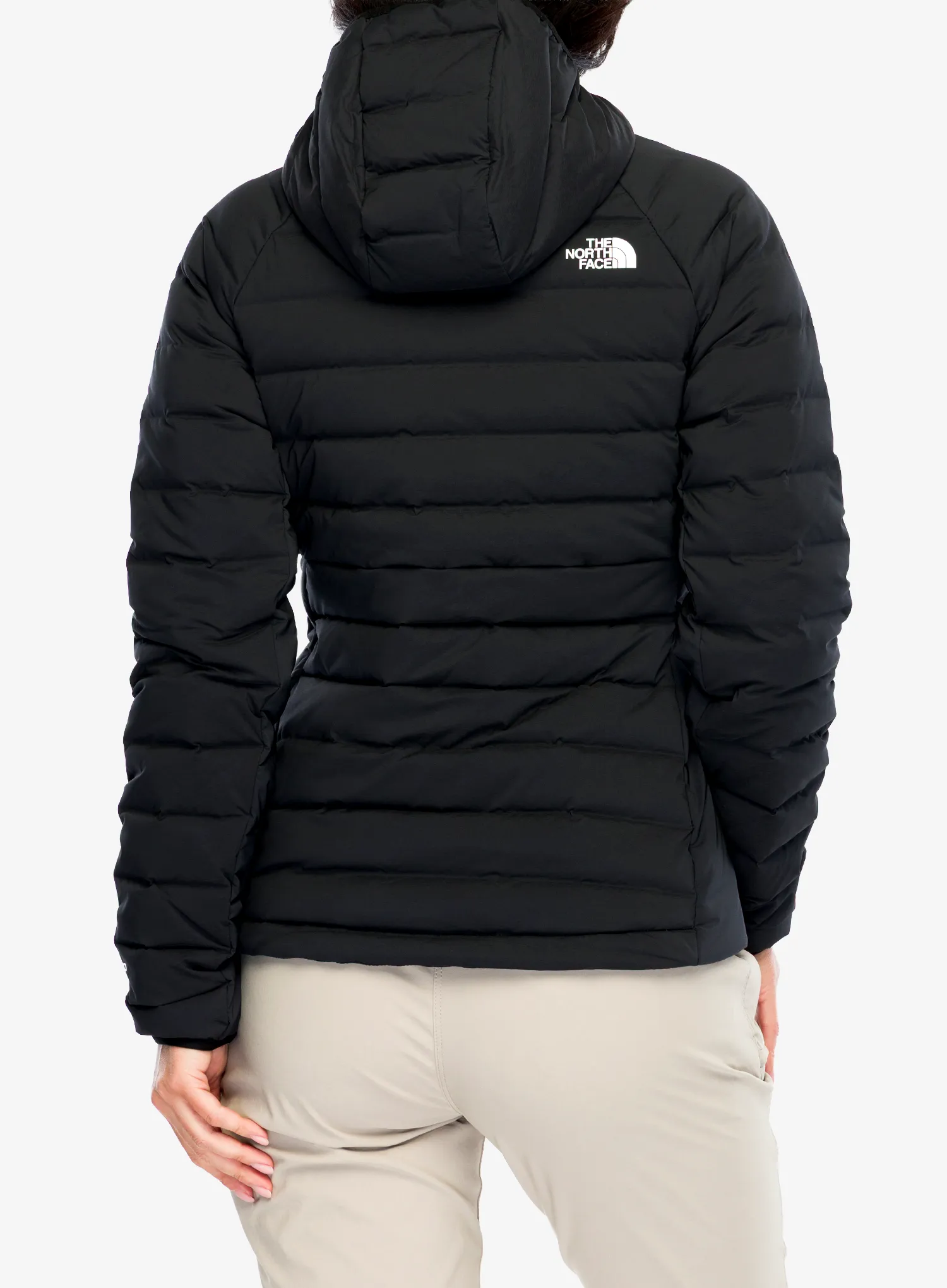 Pūkinė striukė moterims The North Face Belleview Stretch Down Hoodie - tnf black