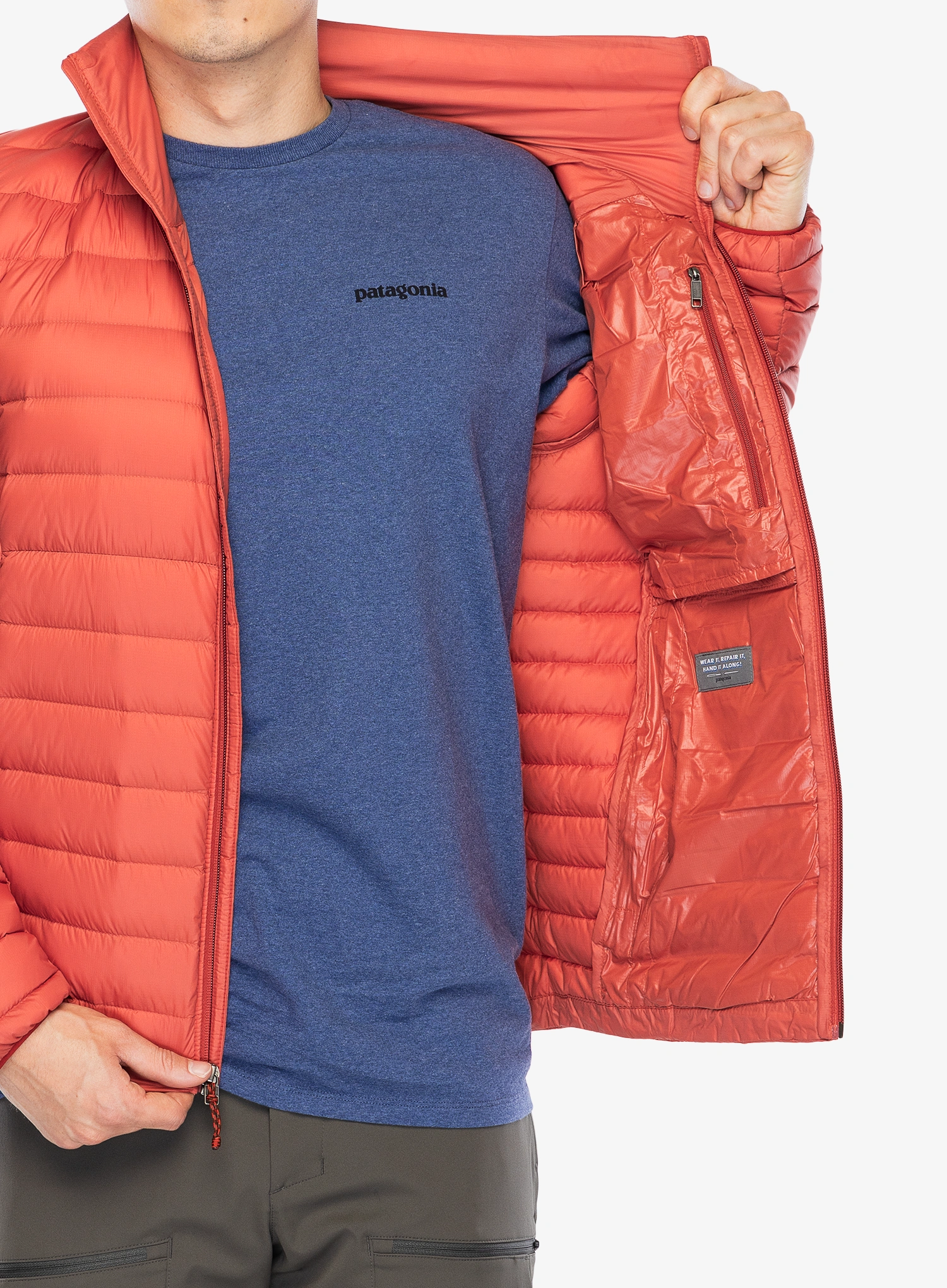 Pūkinė striukė Patagonia Down Sweater - amanita red