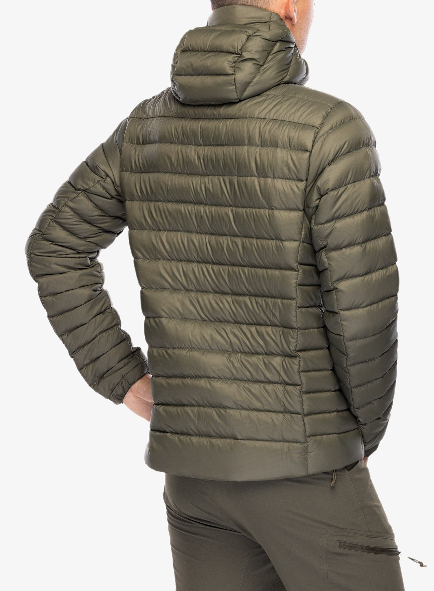 Pūkinė striukė Patagonia Down Sweater Hoody - pine needle green