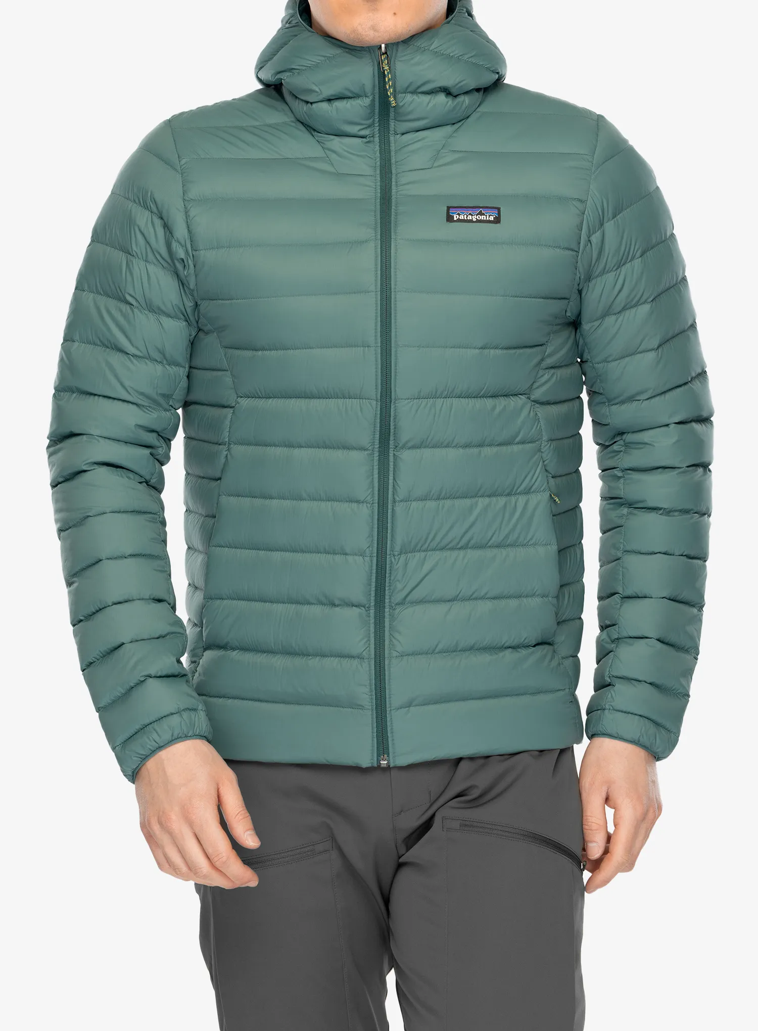 Pūkinė striukė Patagonia Down Sweater Hoody - wetland blue