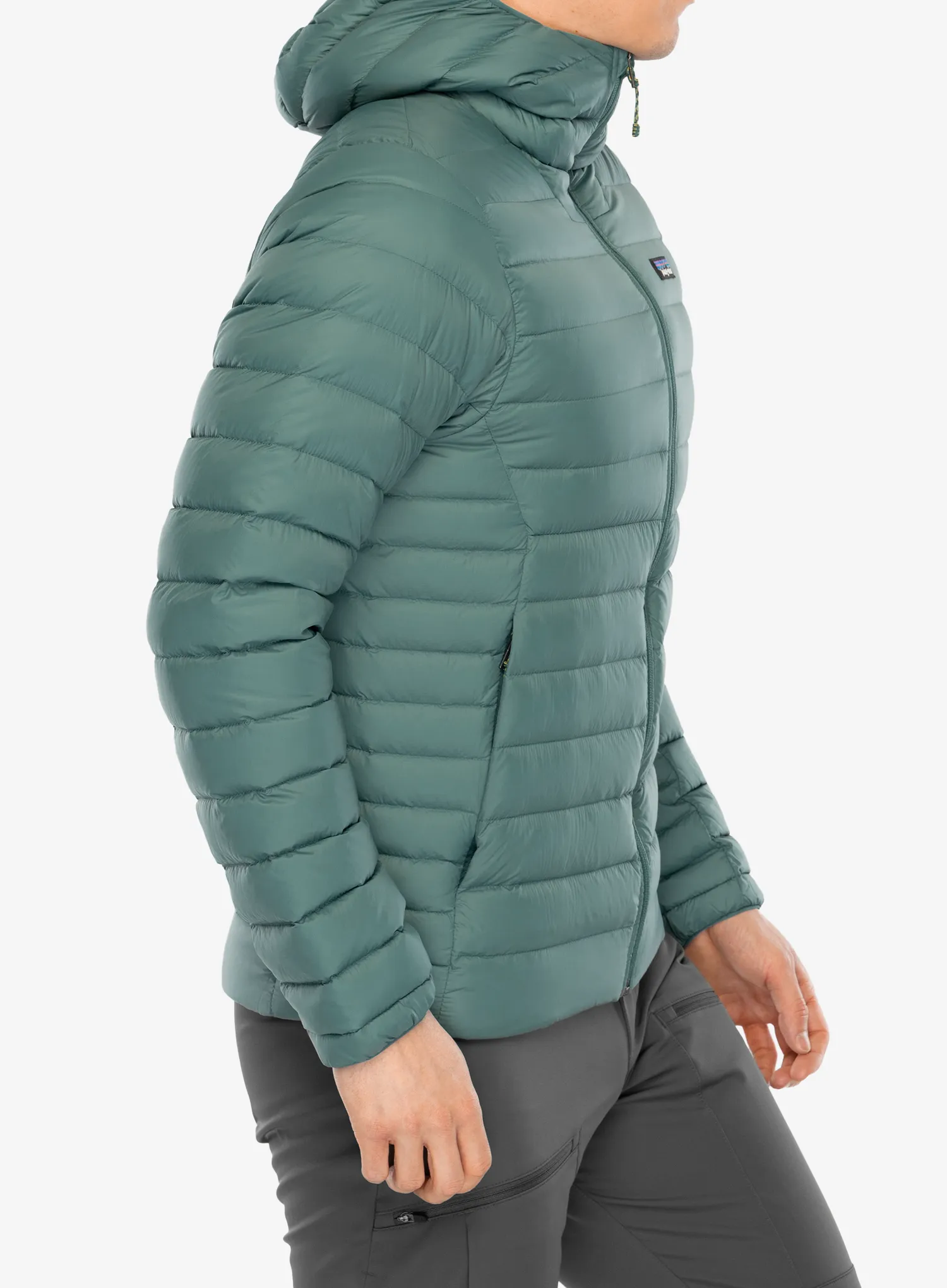 Pūkinė striukė Patagonia Down Sweater Hoody - wetland blue