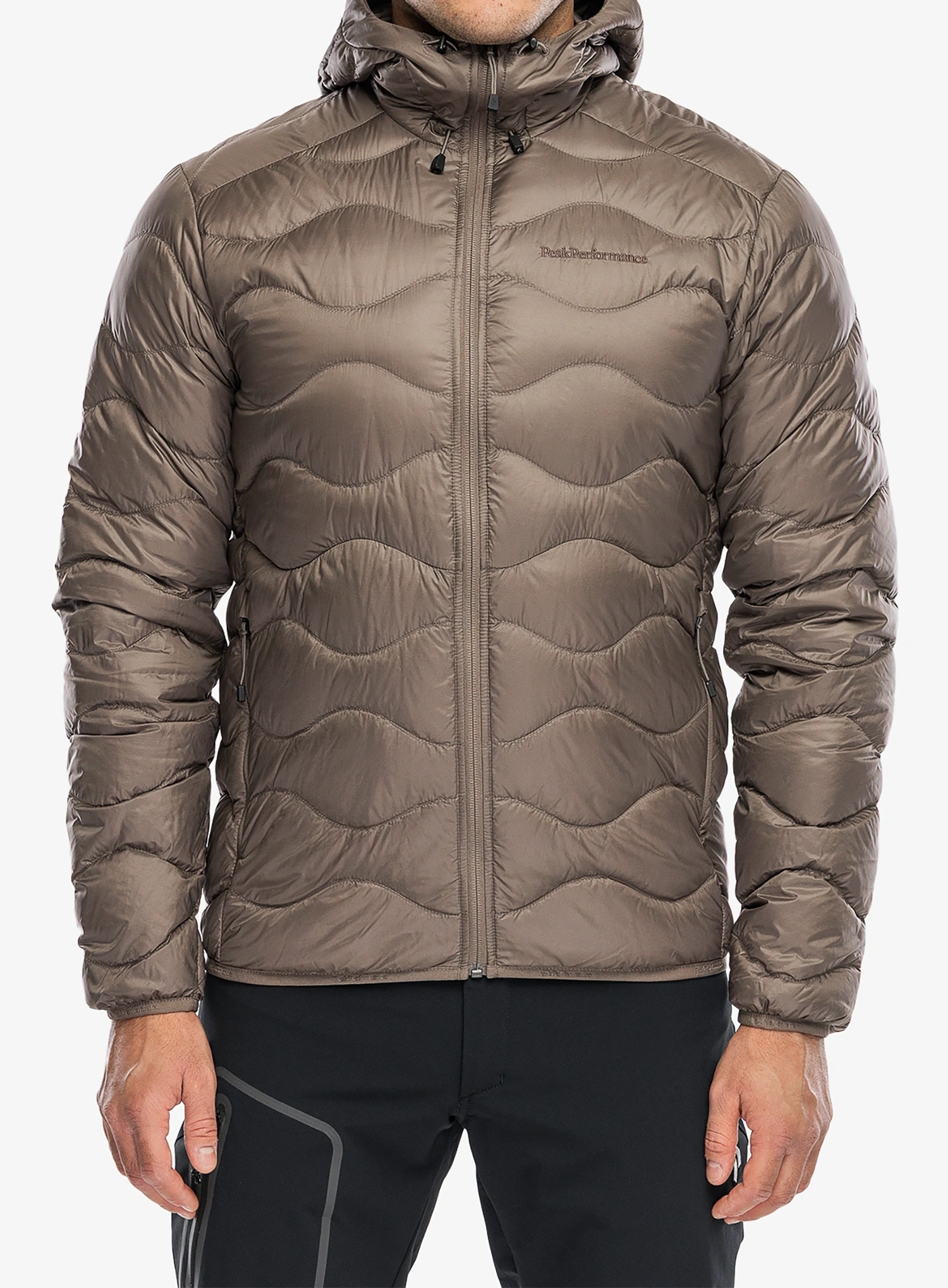 Pūkinė striukė Peak Performance Helium Down Hood Jacket - terrain tan