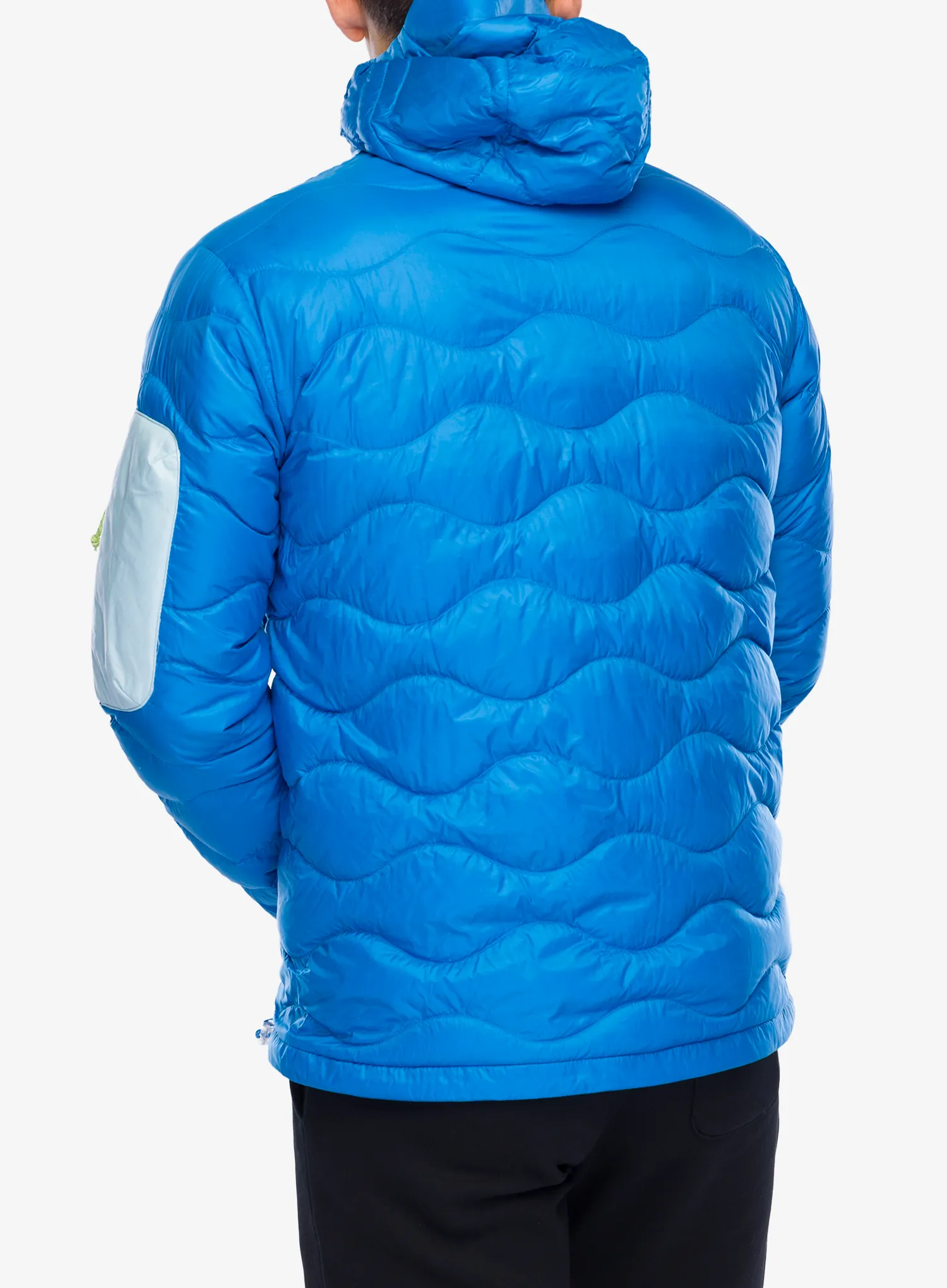 Pūkinė striukė Peak Performance Helium Utility Down Hood Jacket - bril blue/cloud/sunny adventur