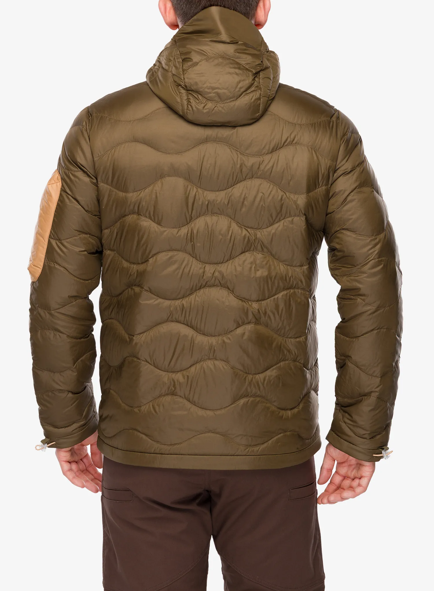 Pūkinė striukė Peak Performance Helium Utility Down Hood Jacket - meadow moss/sierra sand