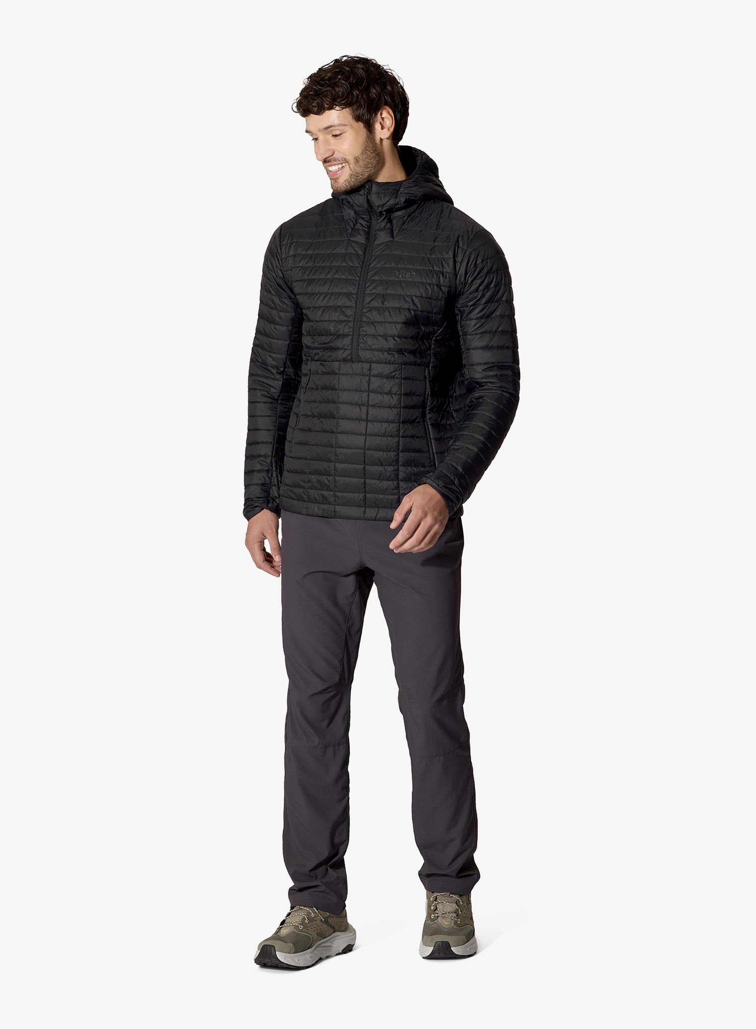 Pūkinė striukė Rab Microlighter Pullover Hoody - black