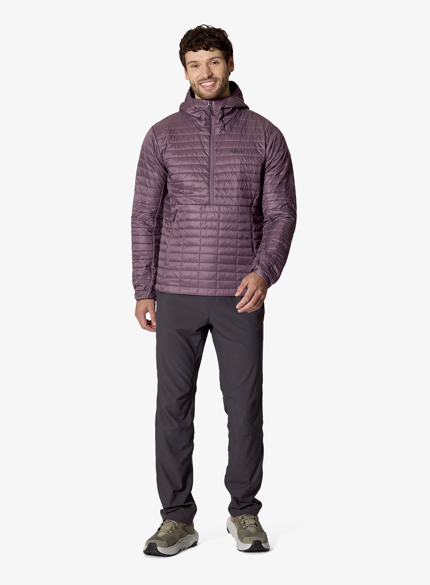 Pūkinė striukė Rab Microlighter Pullover Hoody - dark iris