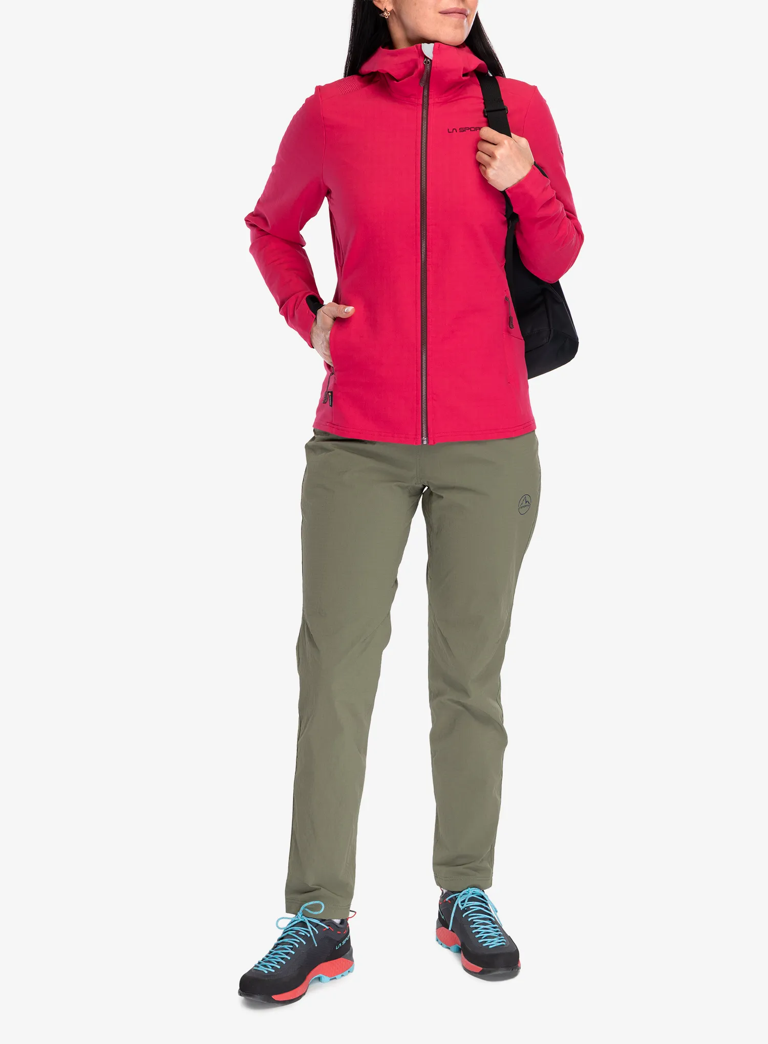 Moteriška softshell striukė La Sportiva Descender Storm Jacket - azalea/redwood
