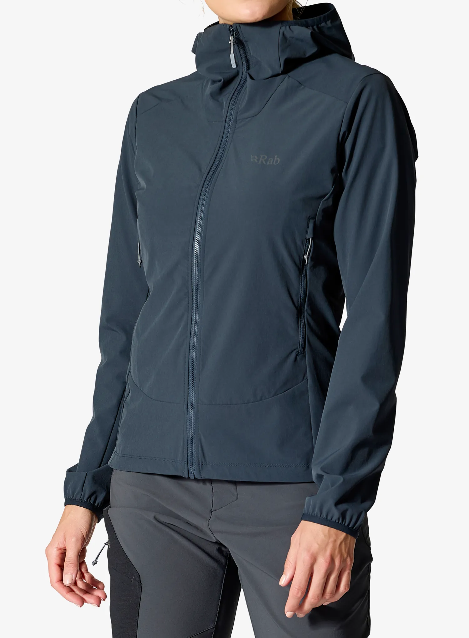 Moteriška softshell striukė Rab Borealis Hoody - beluga/beluga