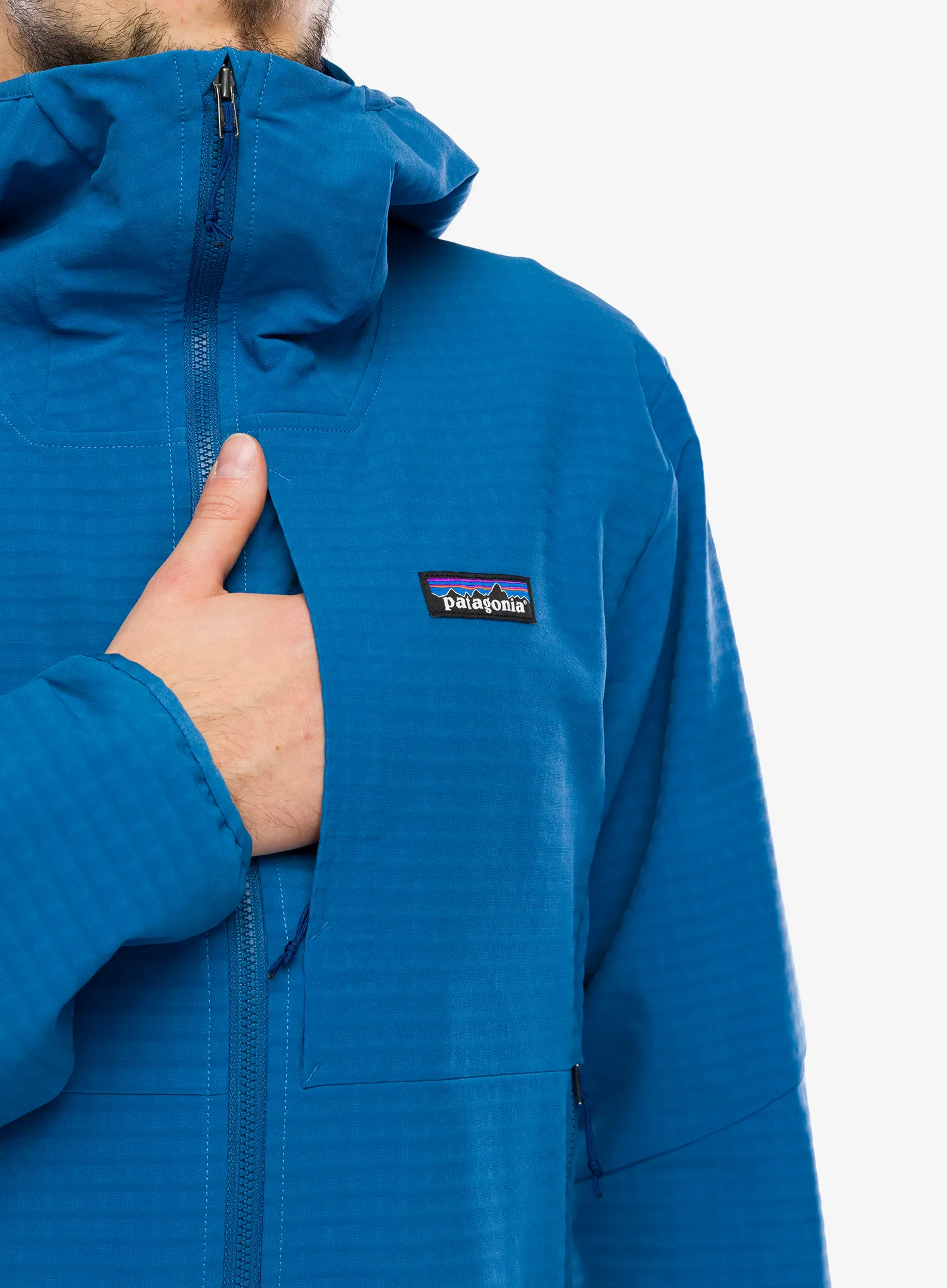 Softshell striukė Patagonia R1 TechFace Hoody - aquatic blue