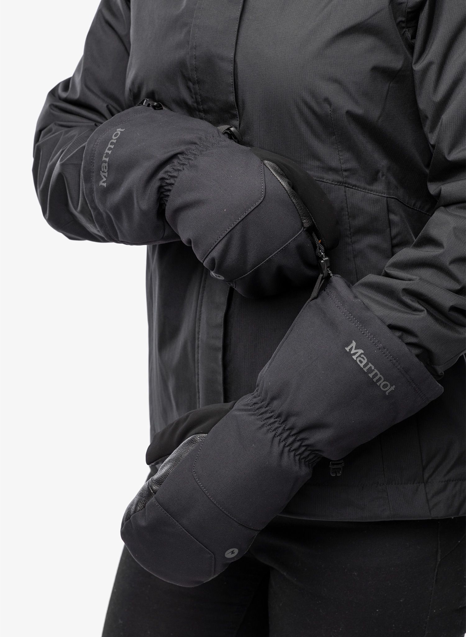 Kumštinės pirštinės moterims Marmot Warmest Mitt - black/black