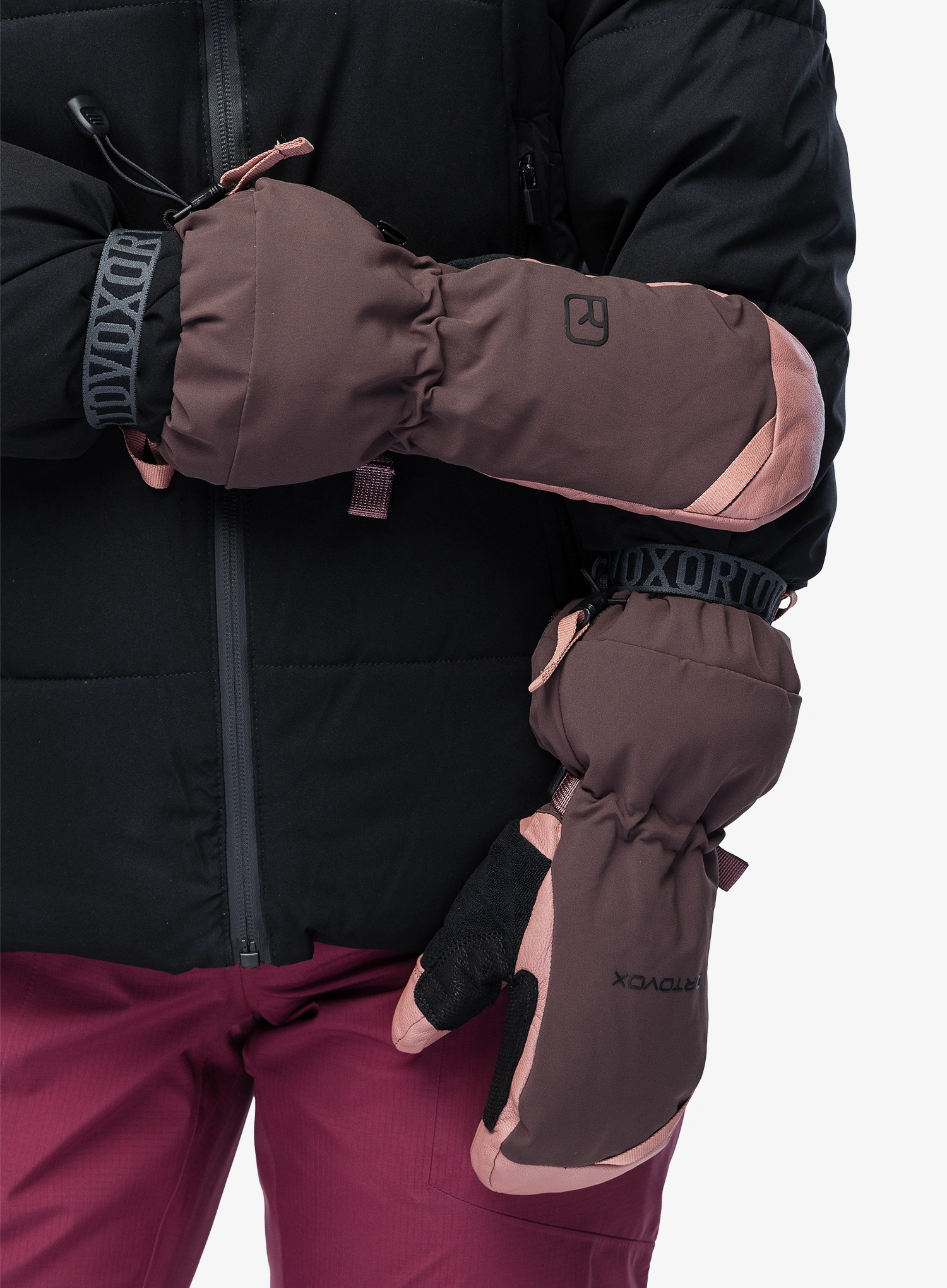 Kumštinės pirštinės moterims Ortovox Merino Freeride Mitten - dusk rose