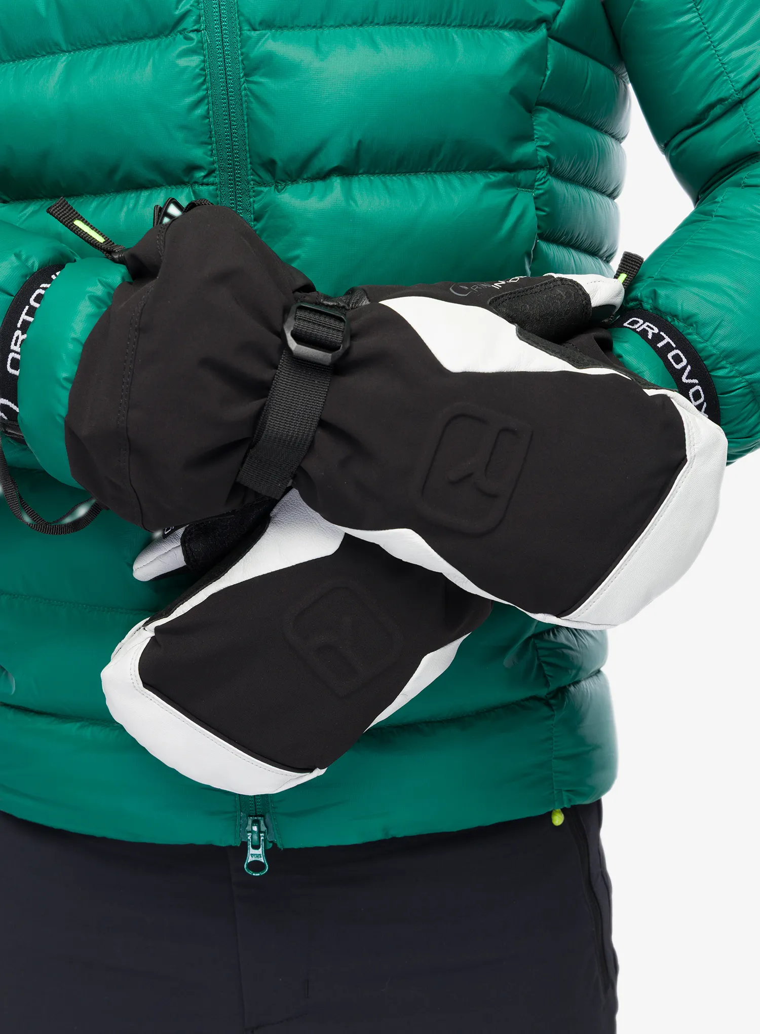 Kumštinės pirštinės Ortovox Merino Freeride Mitten - blk raven