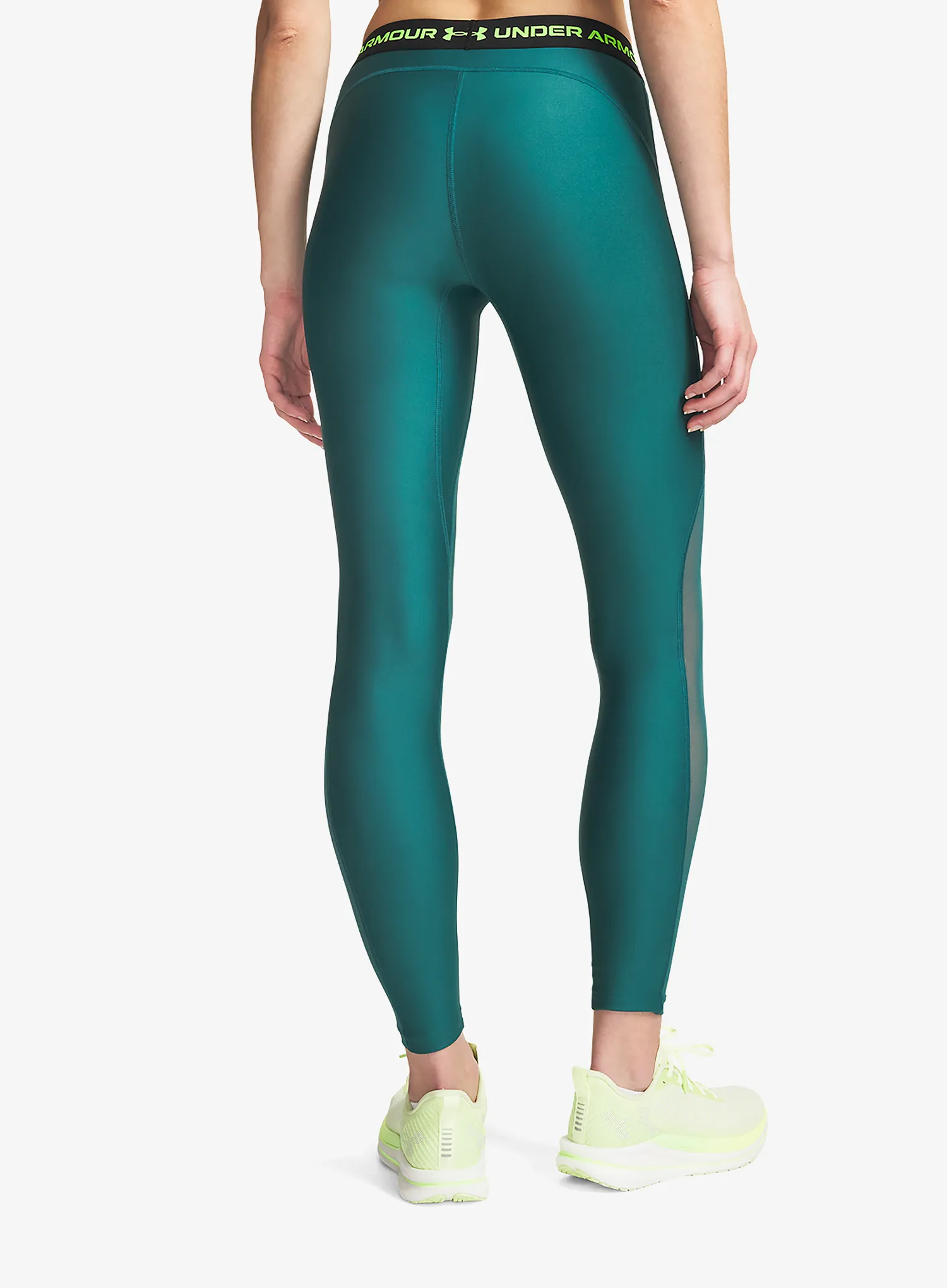 Moteriškos treniruočių tamprės Under Armour Heatgear Mesh Legging - rack green/hyper green